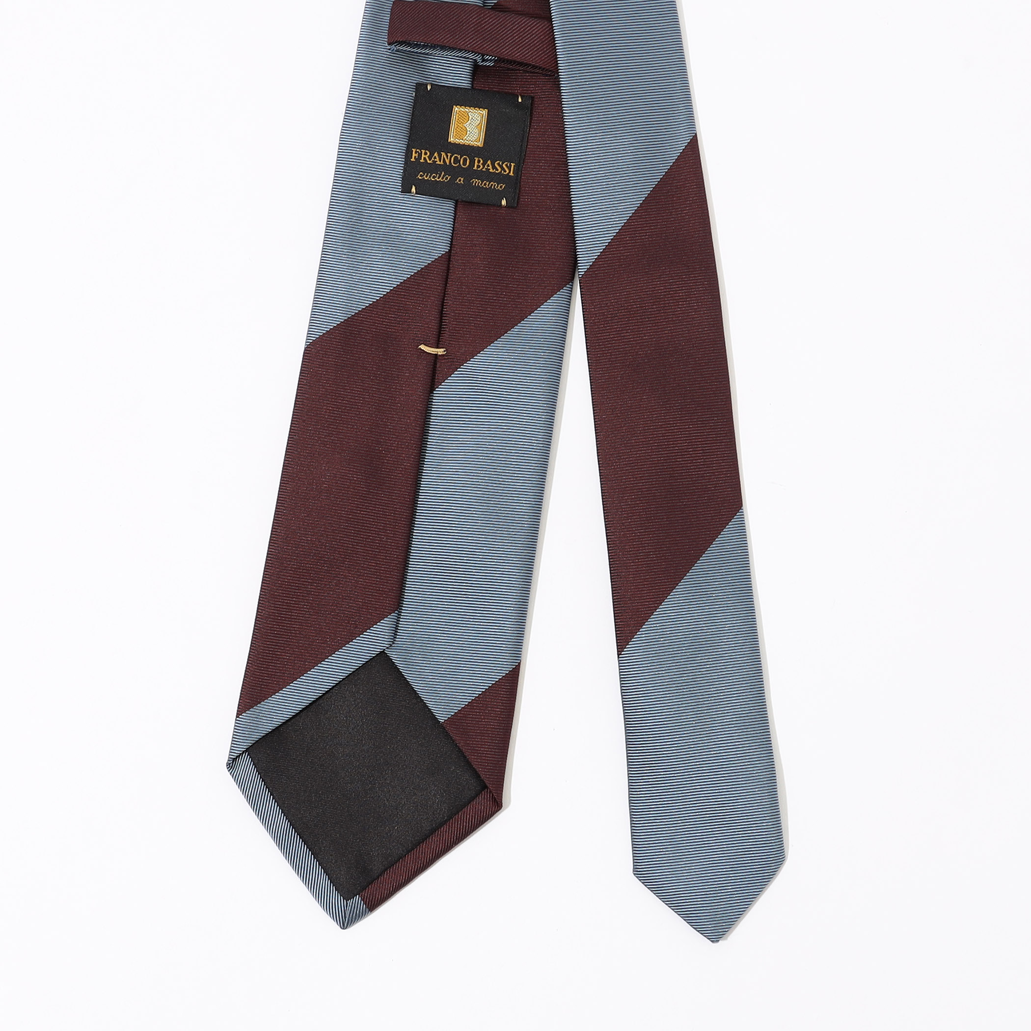 FRANCO BASSI シルクジャガード レジメンタルストライプネクタイ