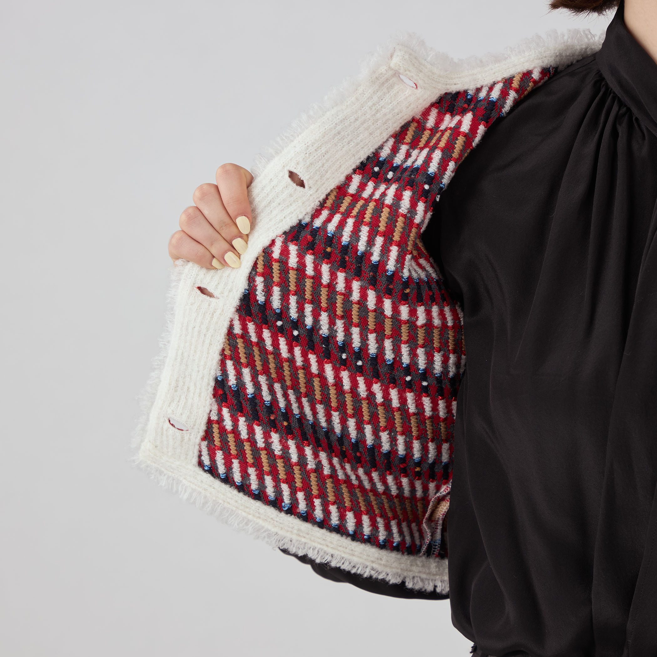 【Ballsey】コットンナイロンコイル ショートベスト □ビジューブークレー ショートベスト｜トゥモローランド 公式通販
