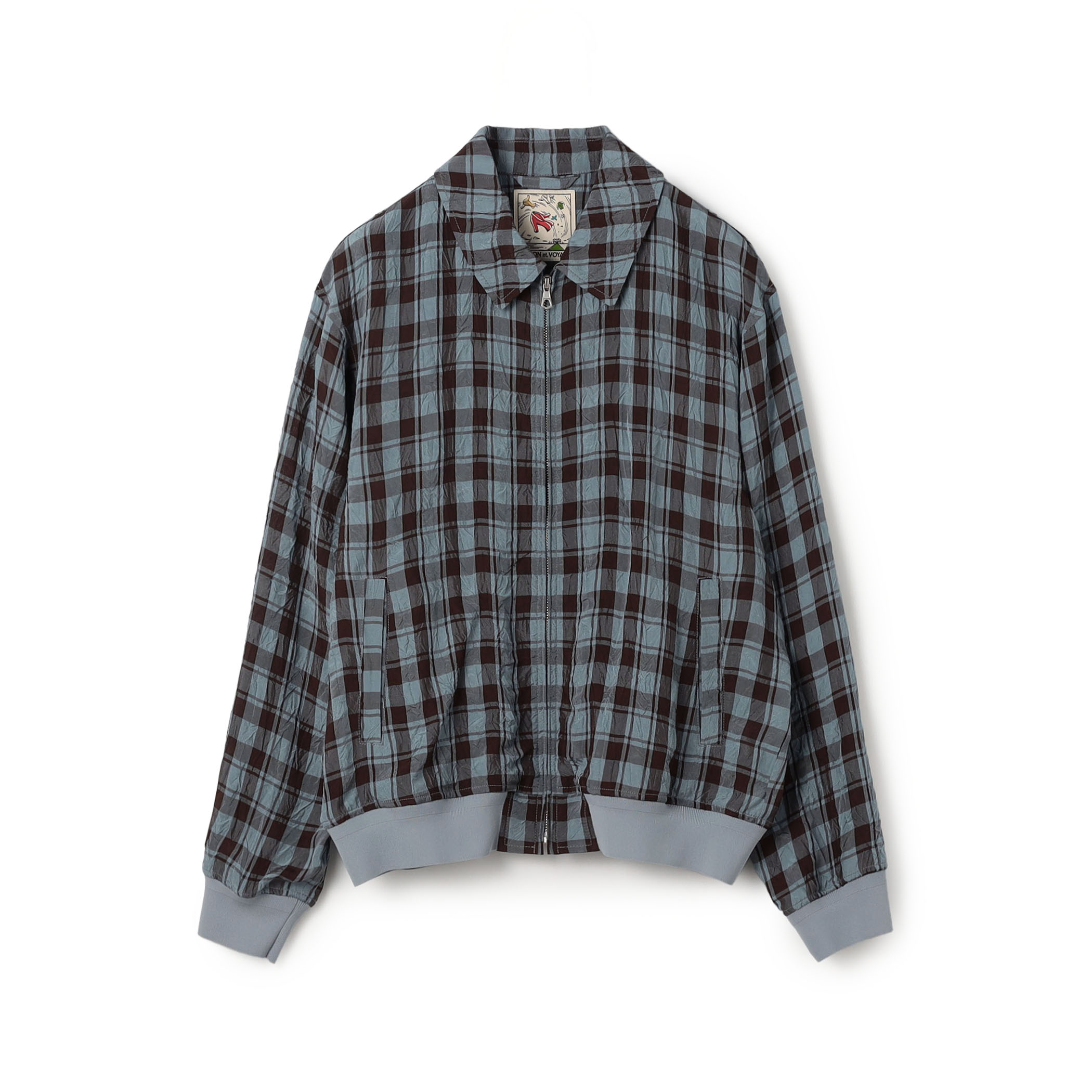 ヴィスコースタフタ ジップアップブルゾン LYRIA