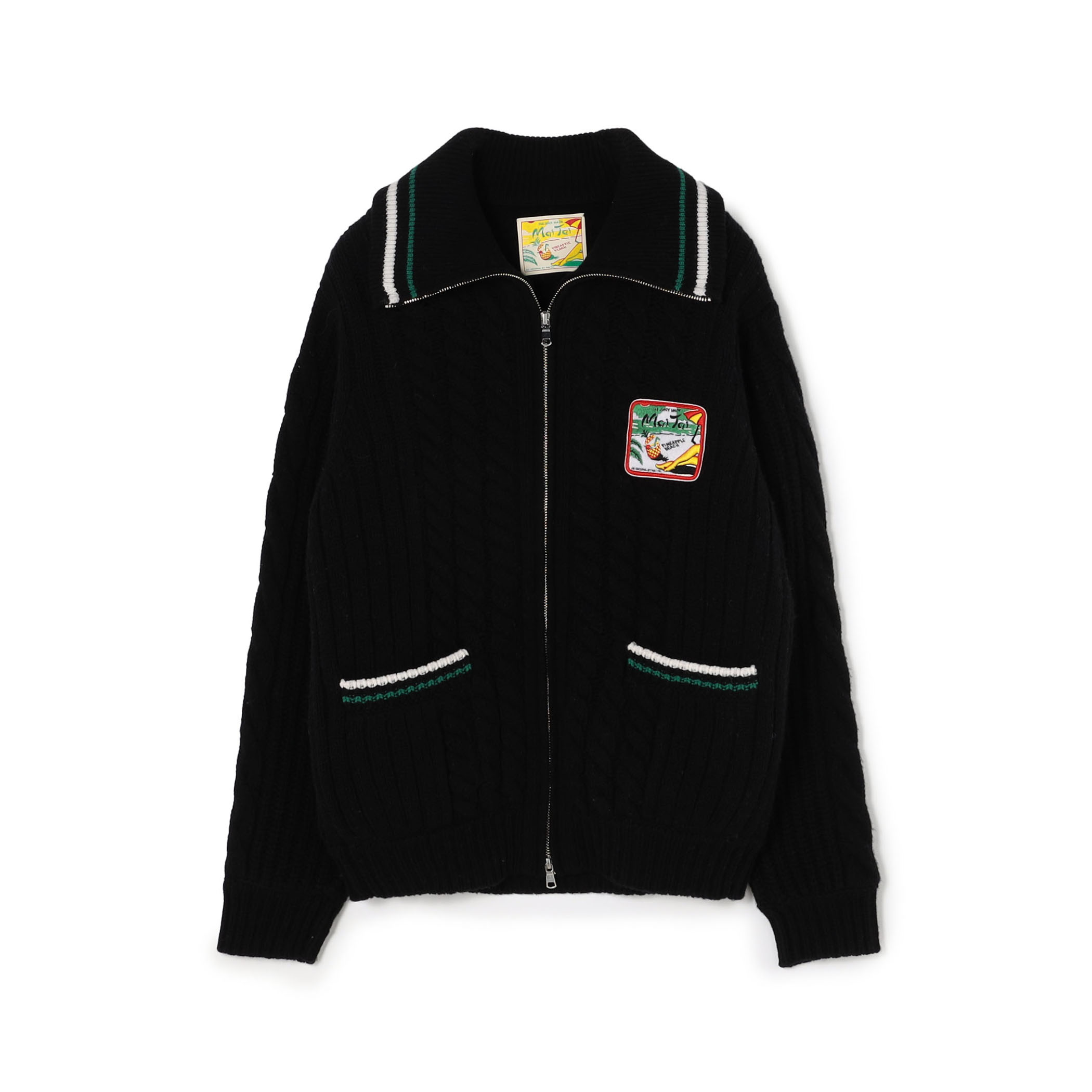 ラムズウール ジップカーディガン