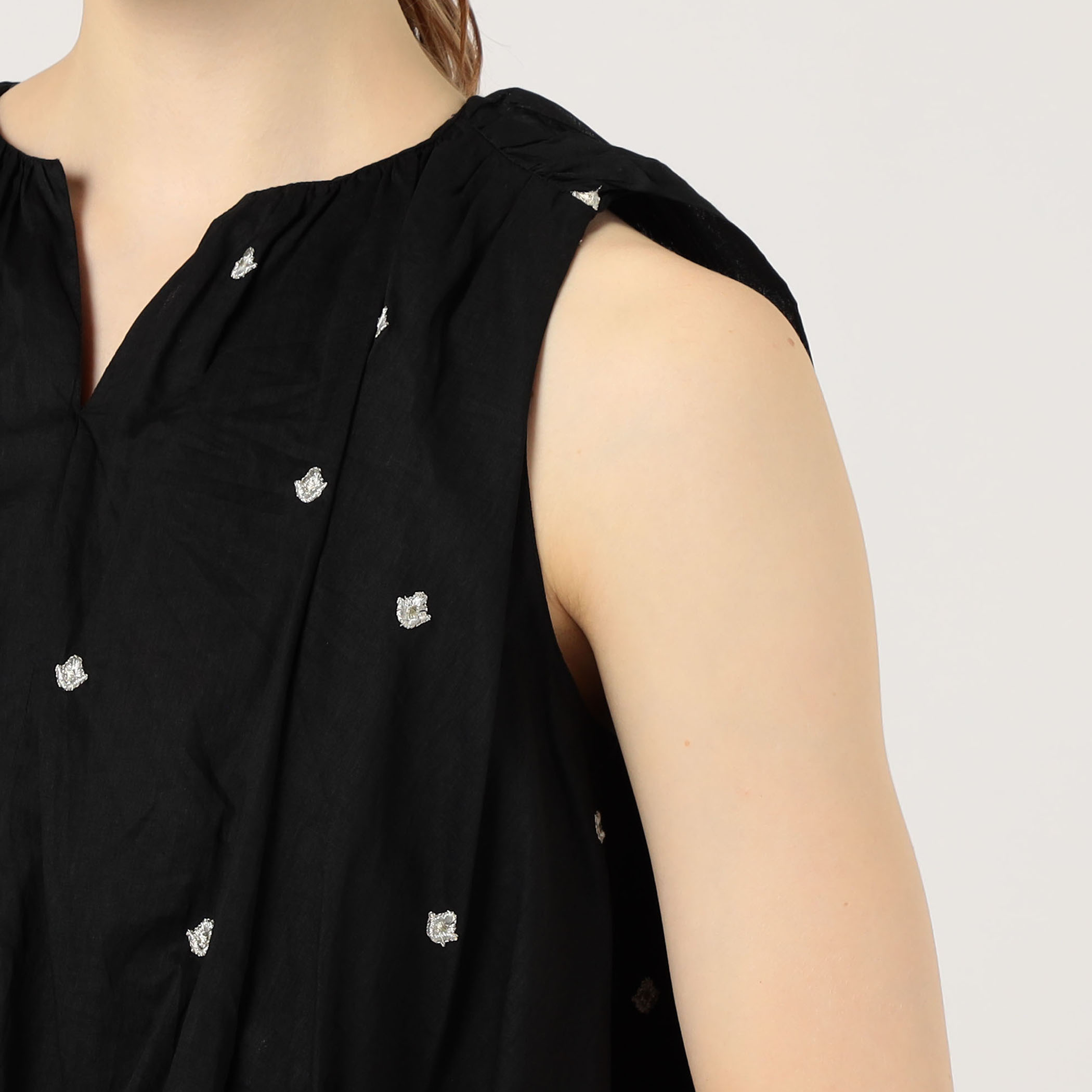 別注】ne Quittez pas BLACK DOUBLE ORGANZA トップス