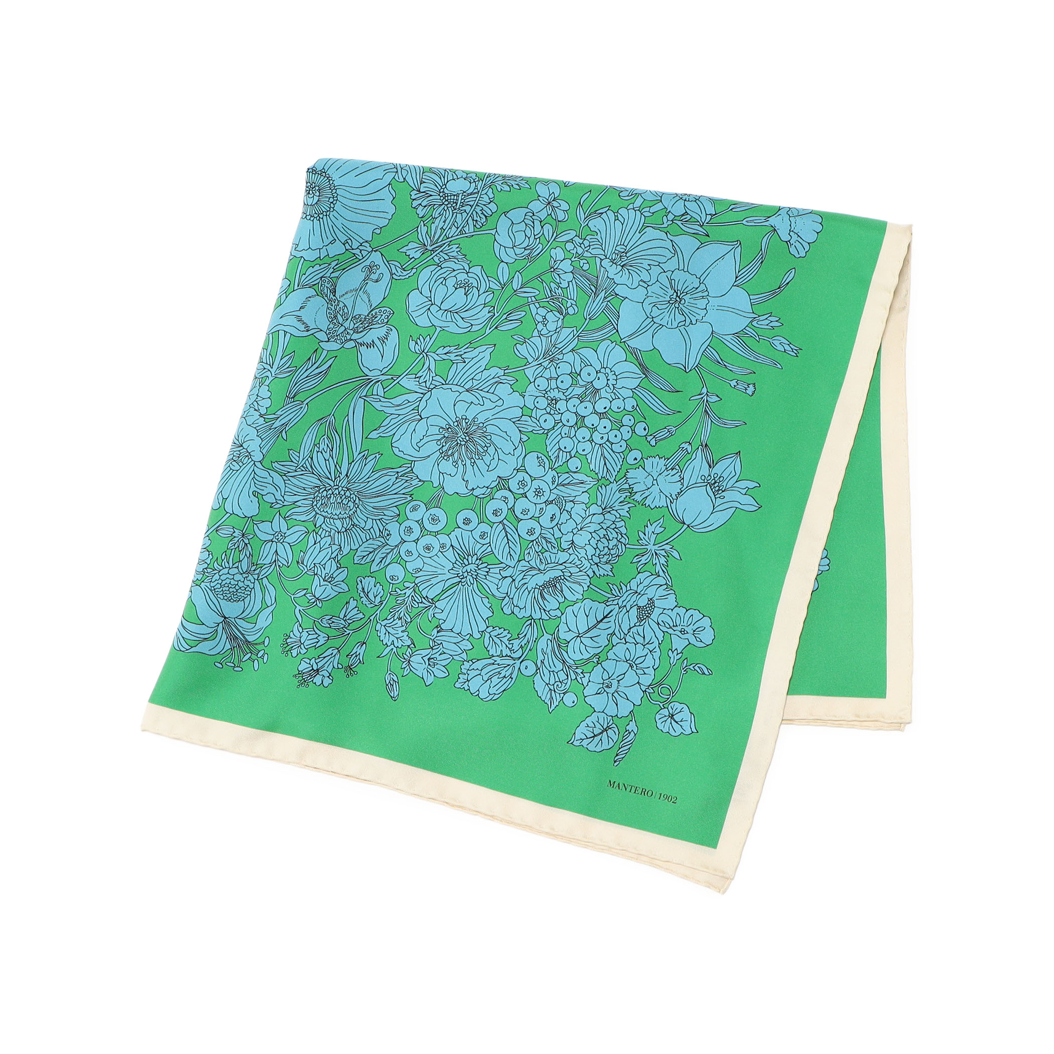 MANTERO 1902 MIDNIGHT FLEUR シルクスカーフ