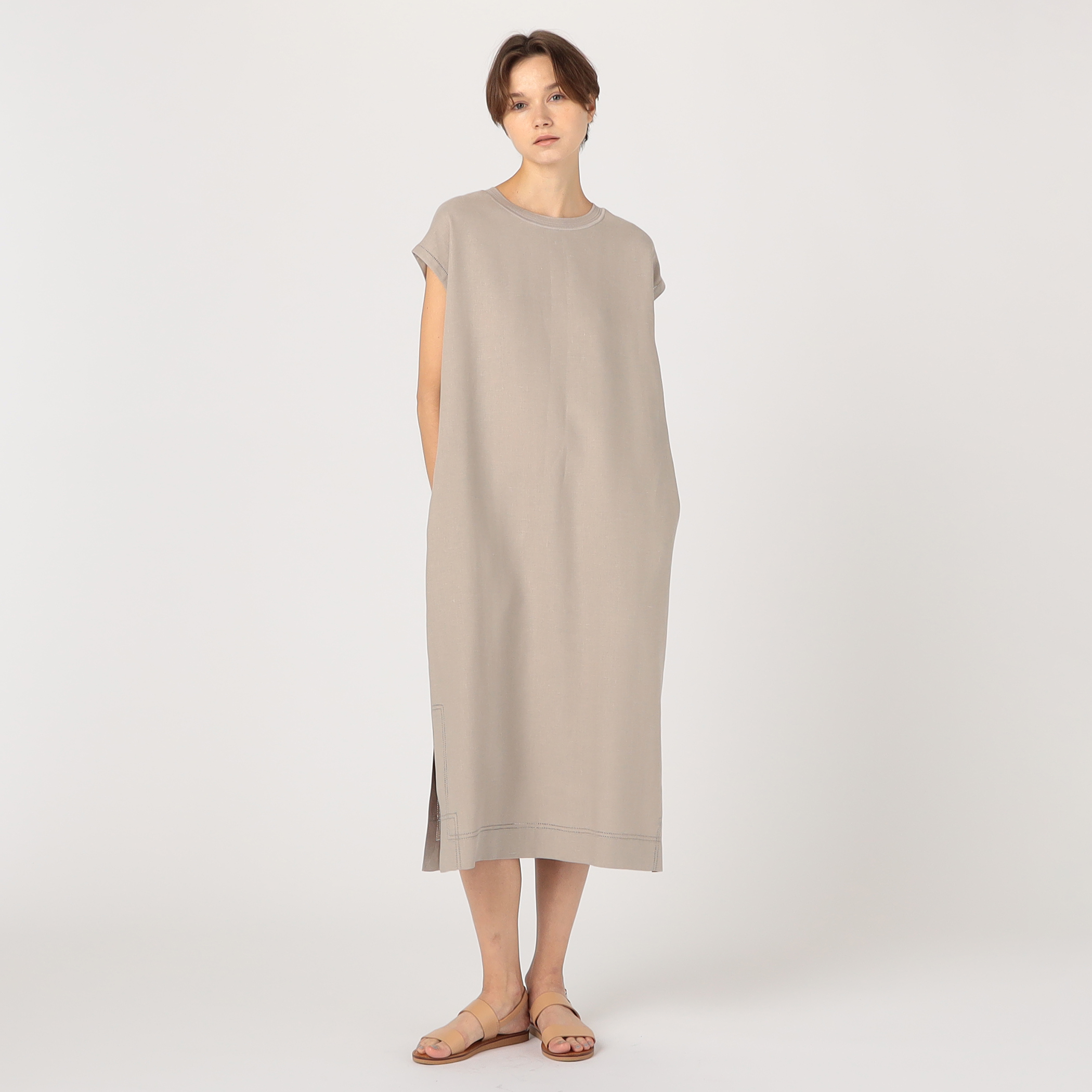 フレンチリネン ノースリーブワンピース｜トゥモローランド 公式通販