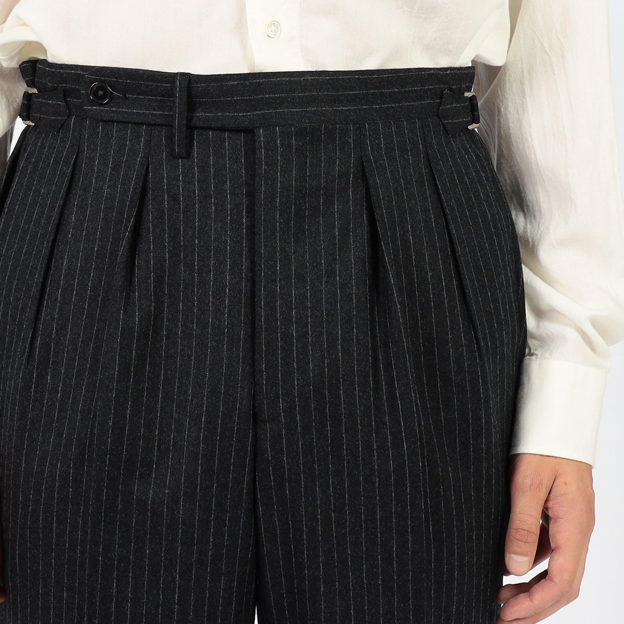 ウールフランネル サイドアジャスター 2Pスラックス V.B.CANONICO