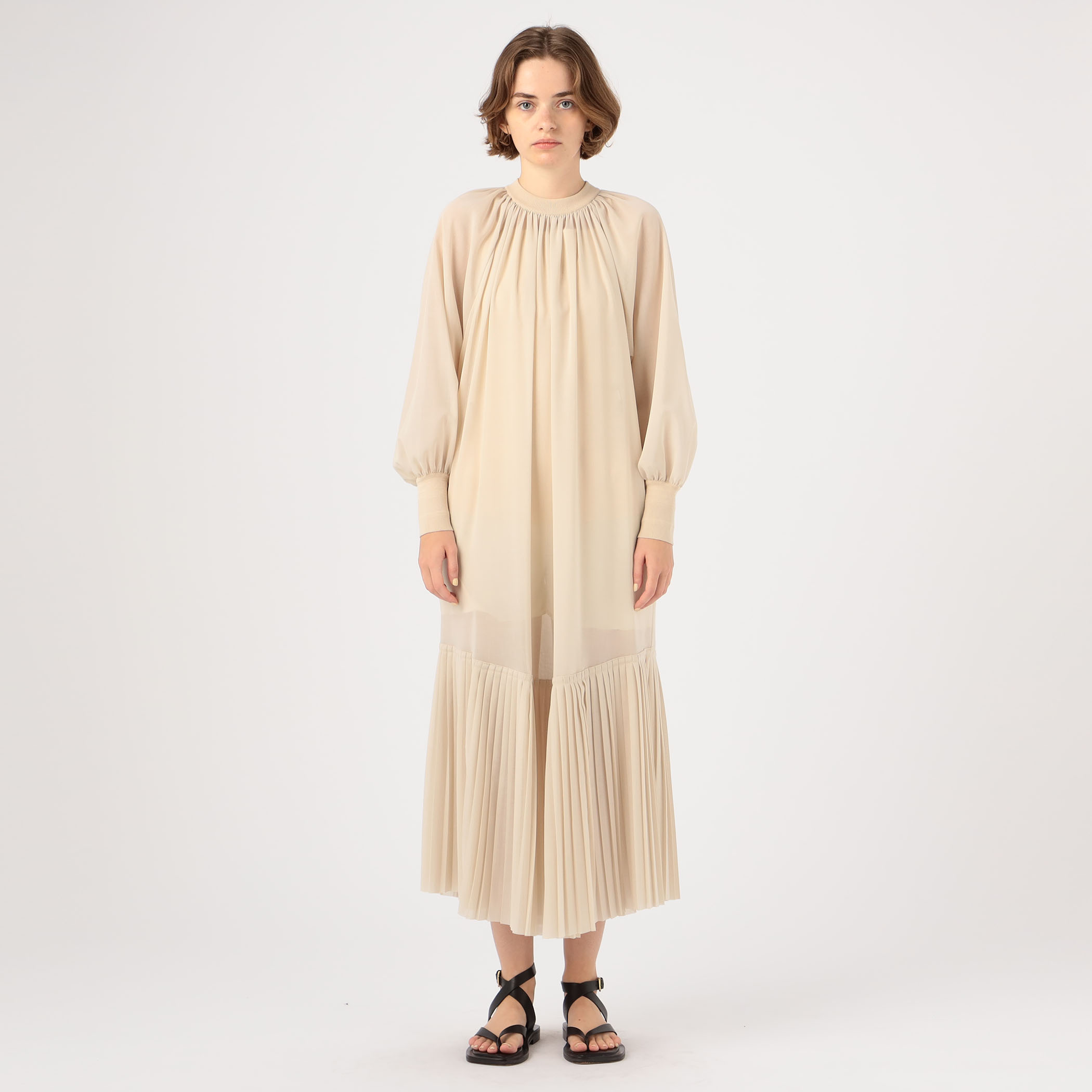 緑林シリーズ HYKE SHIRRED VOILE DRESS ワンピース - crumiller.com