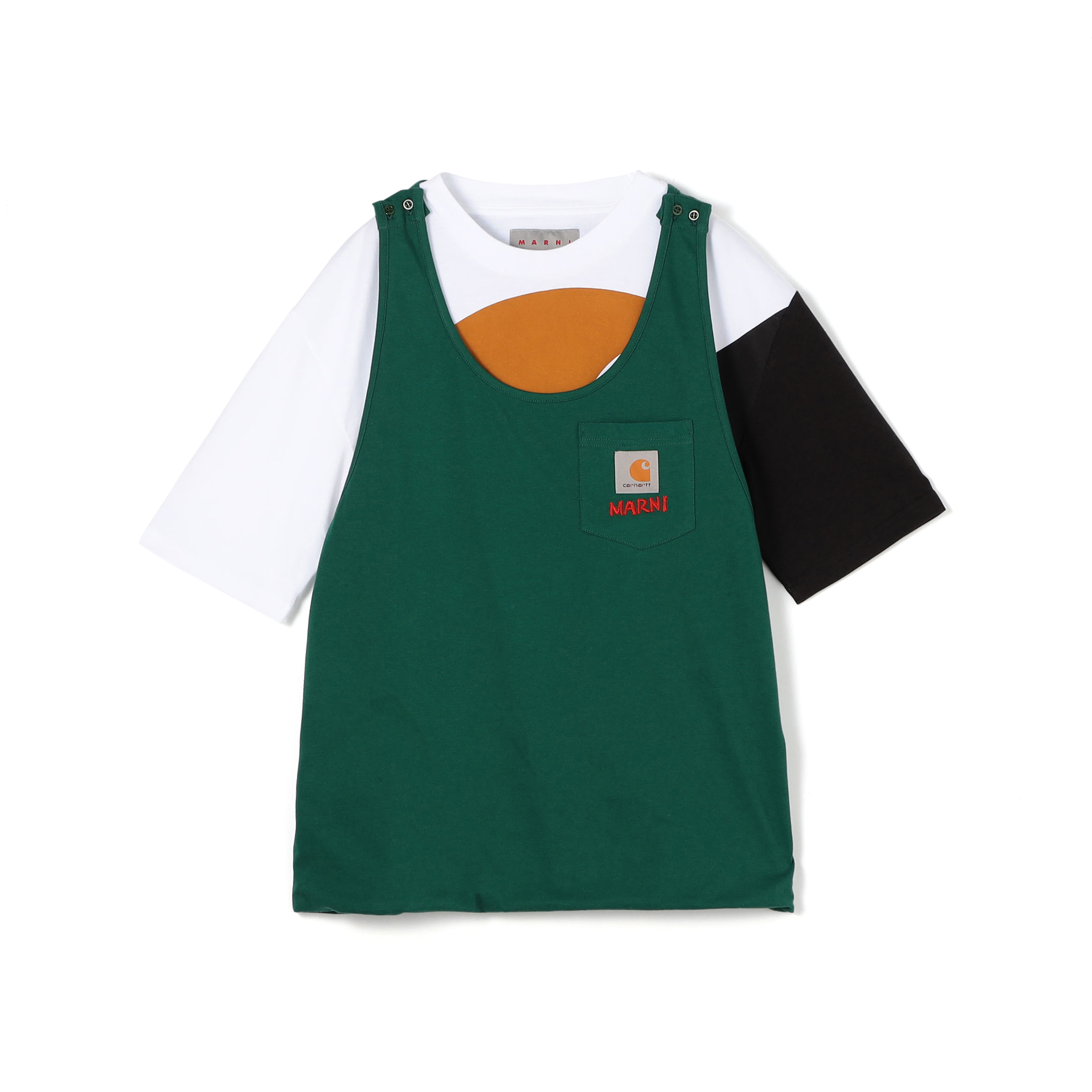 MARNI×Carhartt WIP コットン ベストレイヤードTシャツ