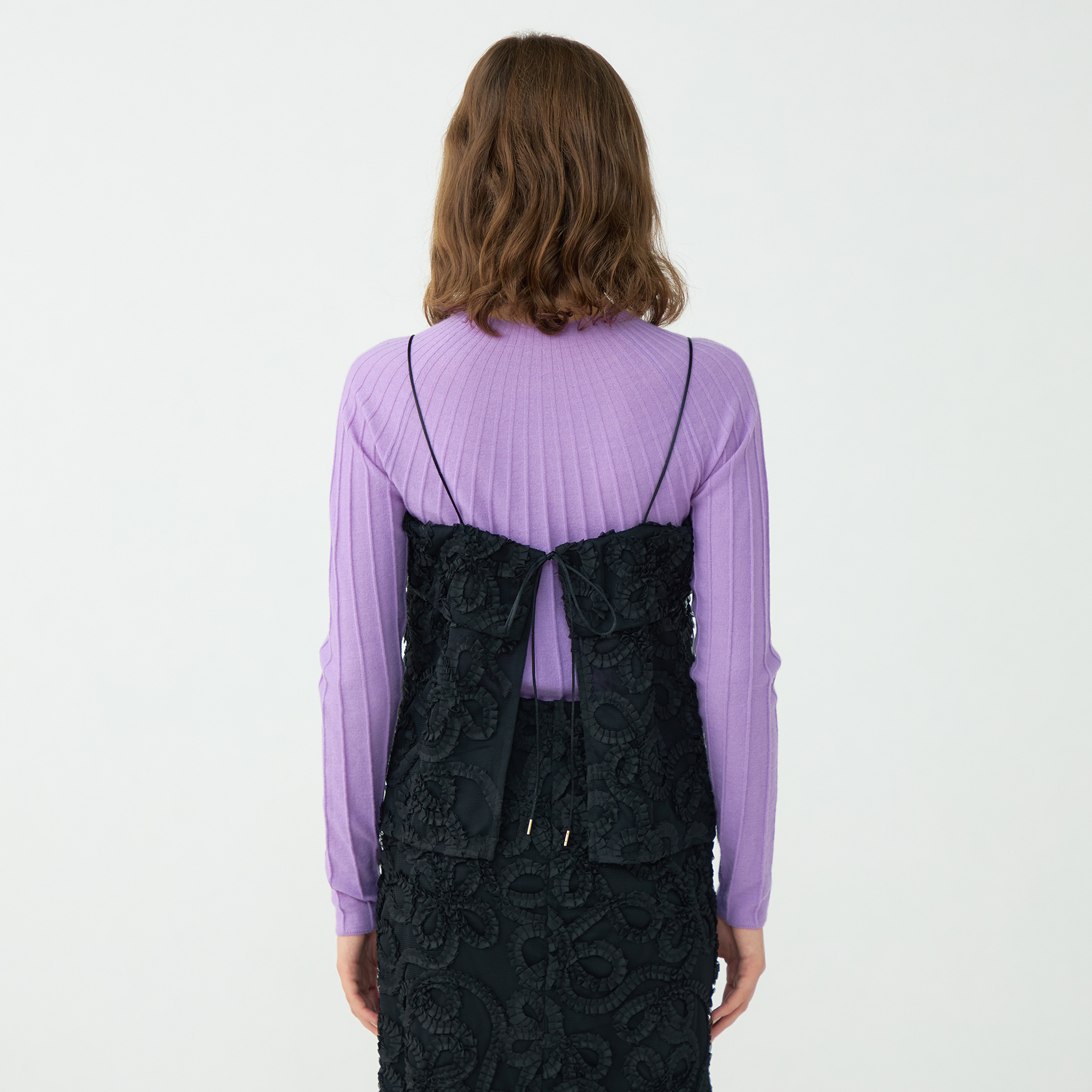 ロゼットチュールエンブロイダリー キャミソールブラウス