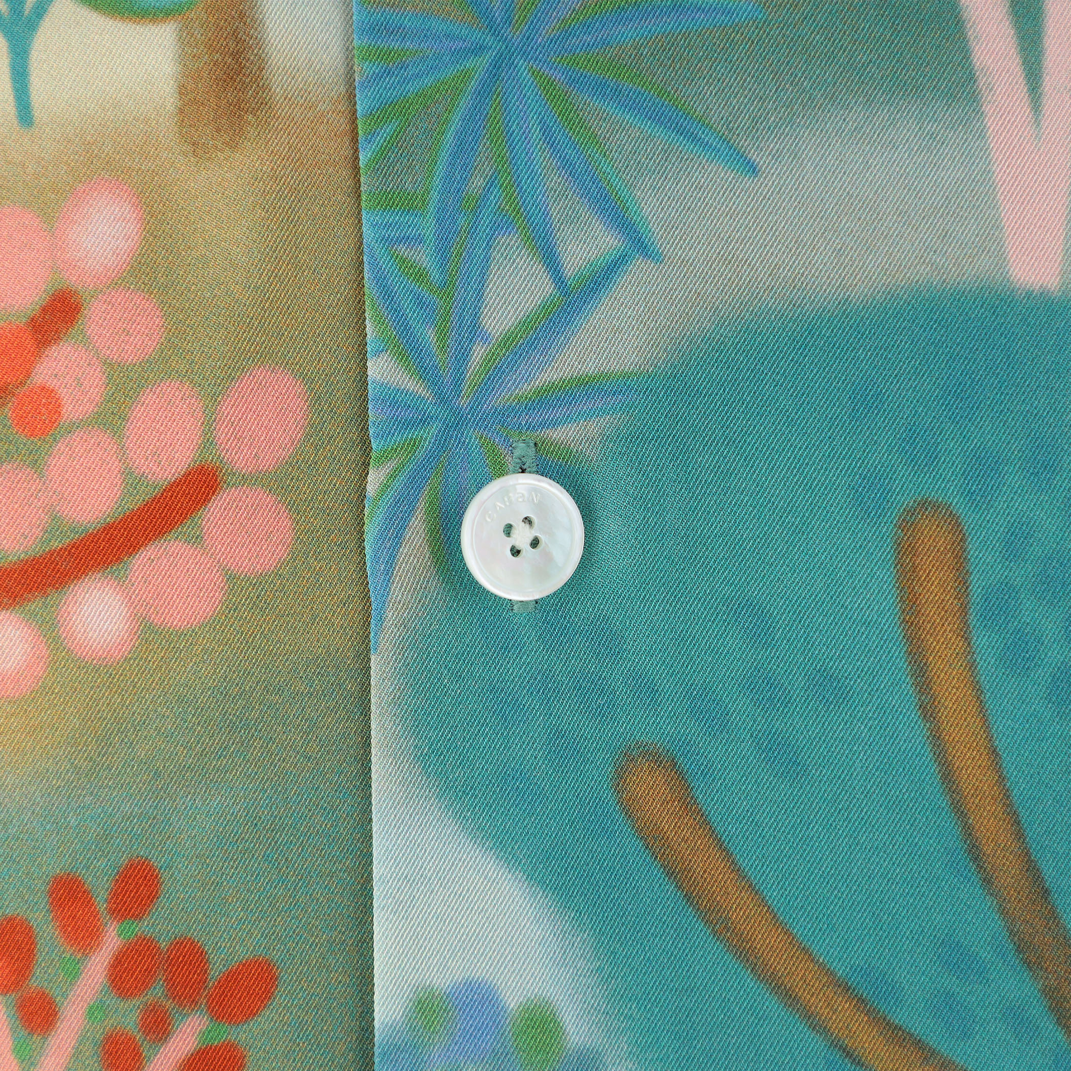 CABaN シルクツイル LA GRAND FORESTプリントレギュラーカラーシャツ