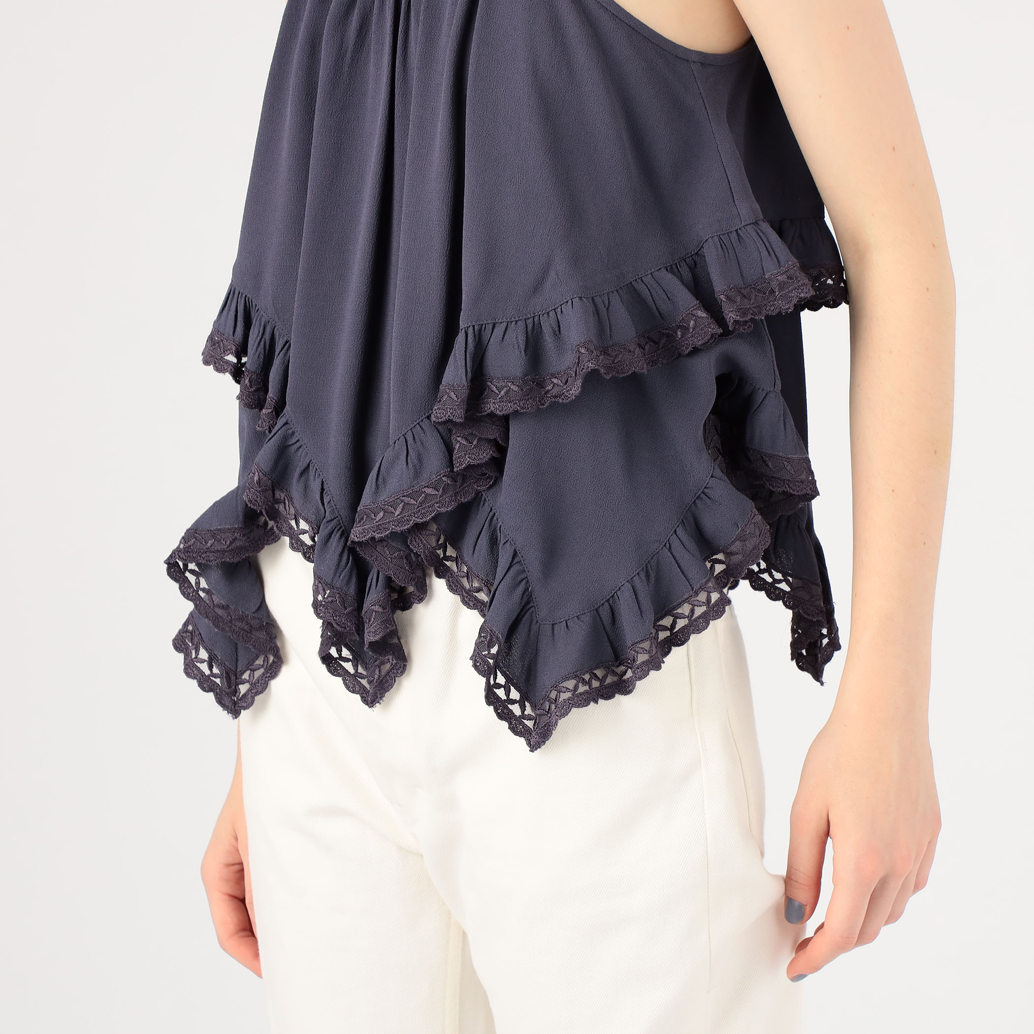Isabel Marant - ジェシ〜⭐︎ISABEL MARANT ETOILE ノースリーブブラウス ISABEL MARANT LUPITA レーヨン レースノースリーブブラウス