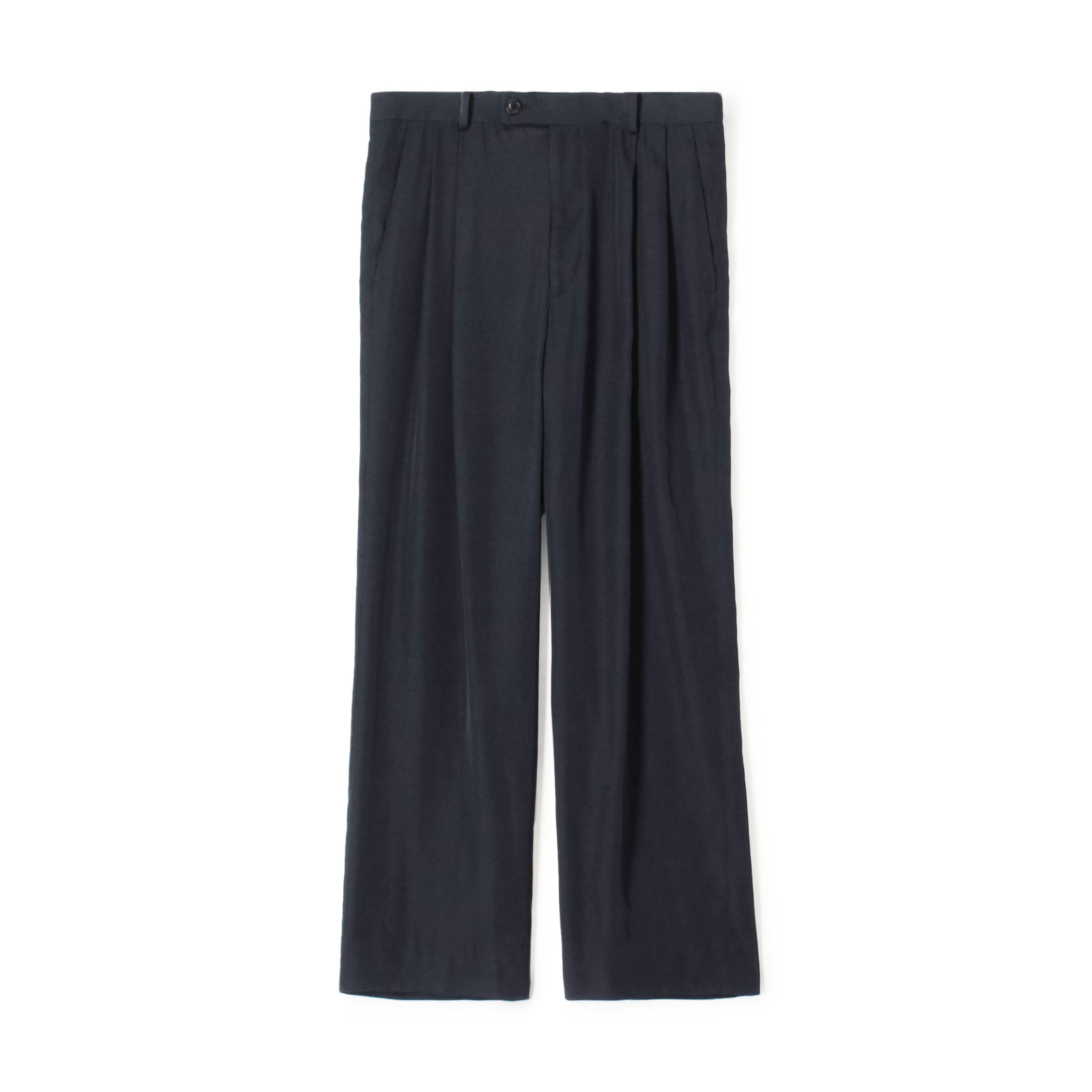 CABaN レーヨンシルクツイル 2タックワイドテーパードパンツ