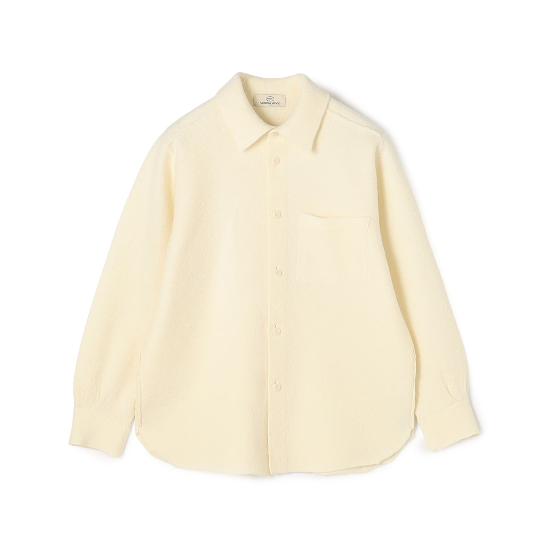 ウール フェルト ニットシャツ