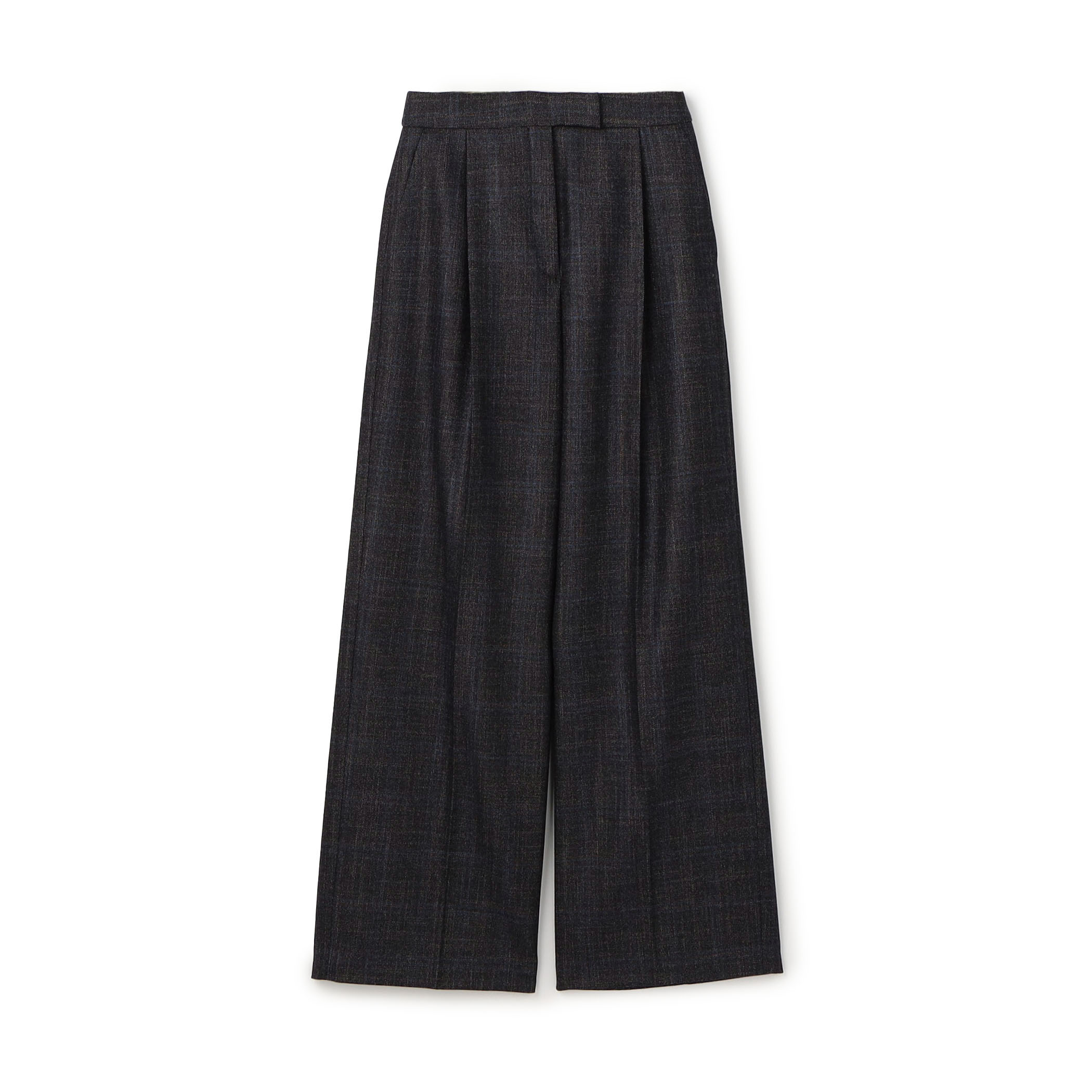 SILK AIR PANE タックワイドパンツ