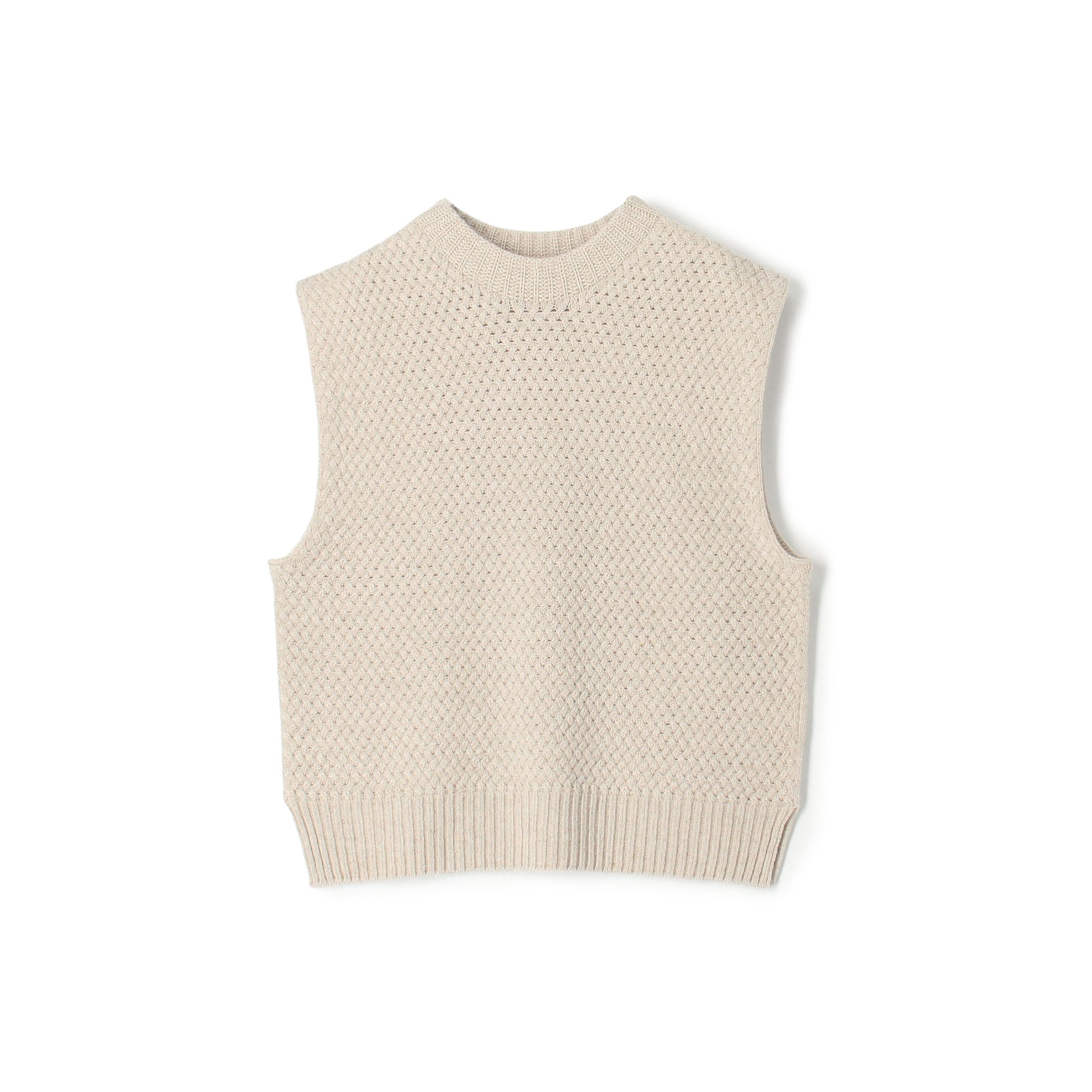リネンウールバスケット クルーネックベスト