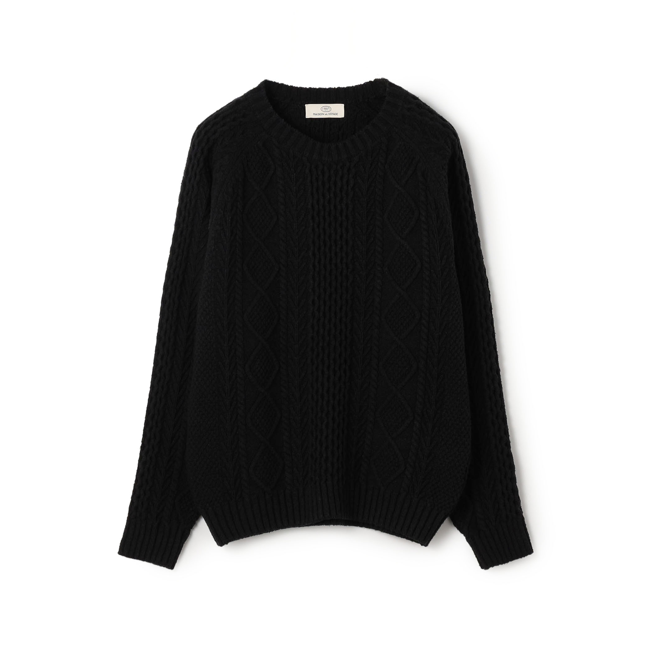 シルク フィッシャーマンニット