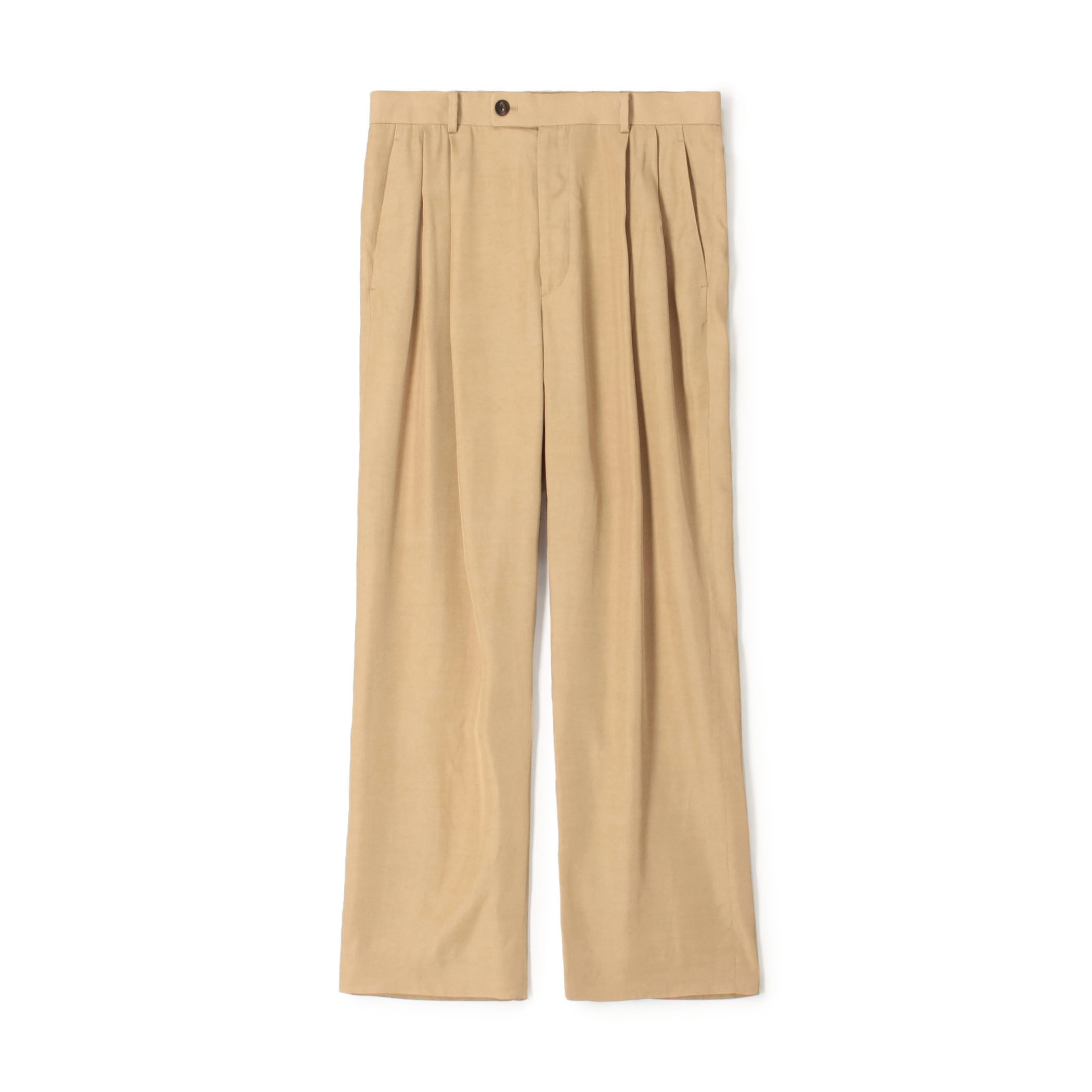CABaN レーヨンシルクツイル 2タックワイドテーパードパンツ