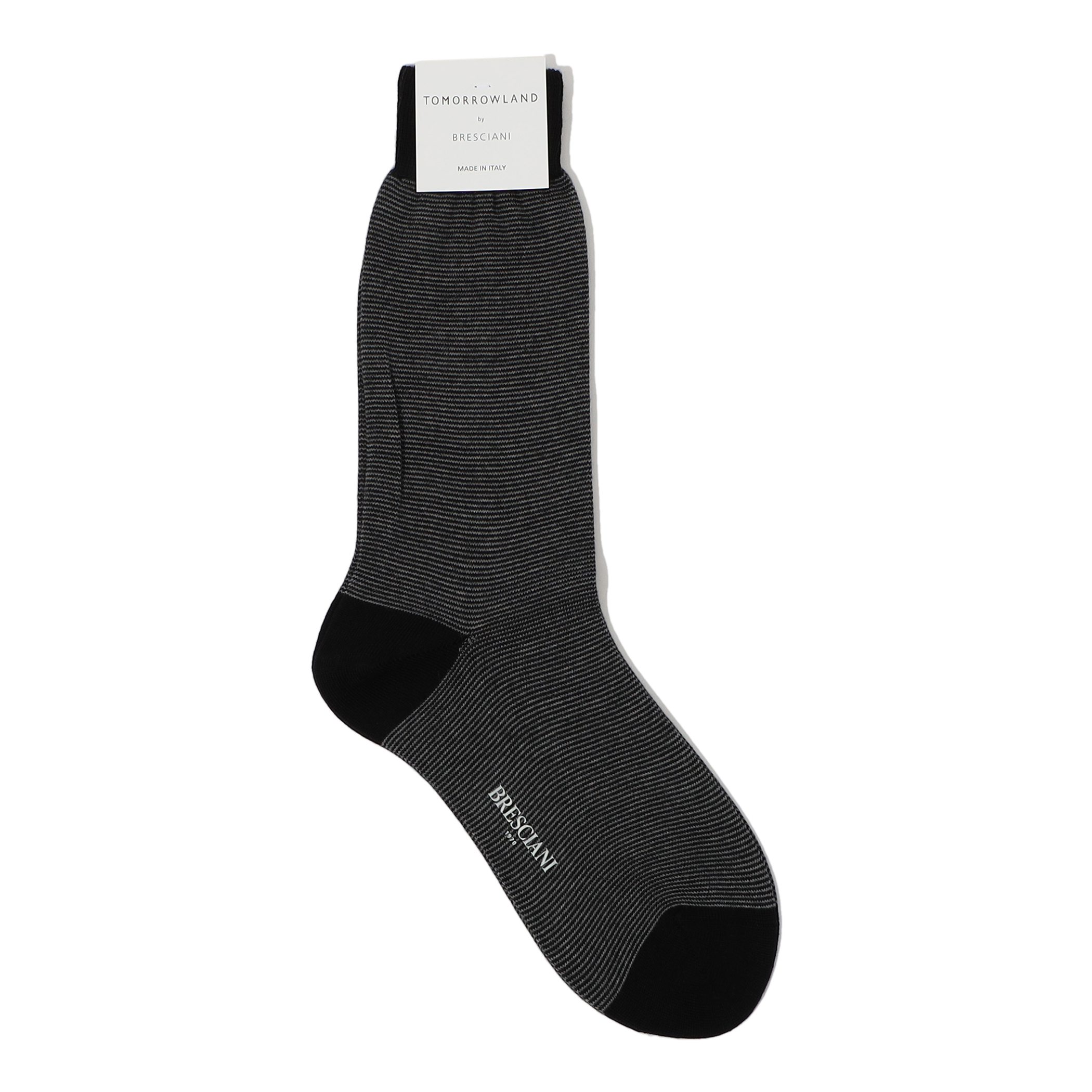 BRESCIANI ウールナイロン ボーダーソックス
