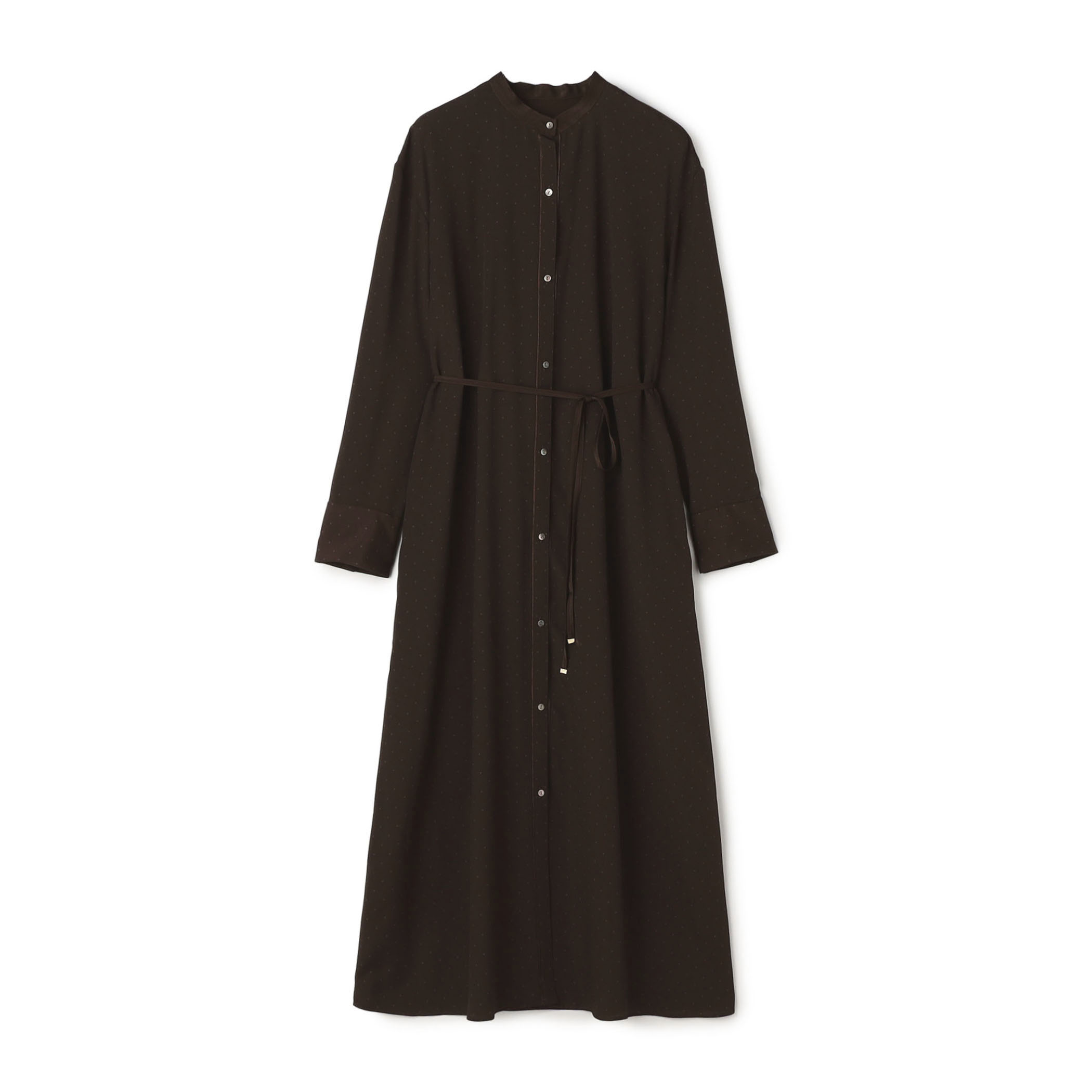 ドットプリント ロングシャツワンピース