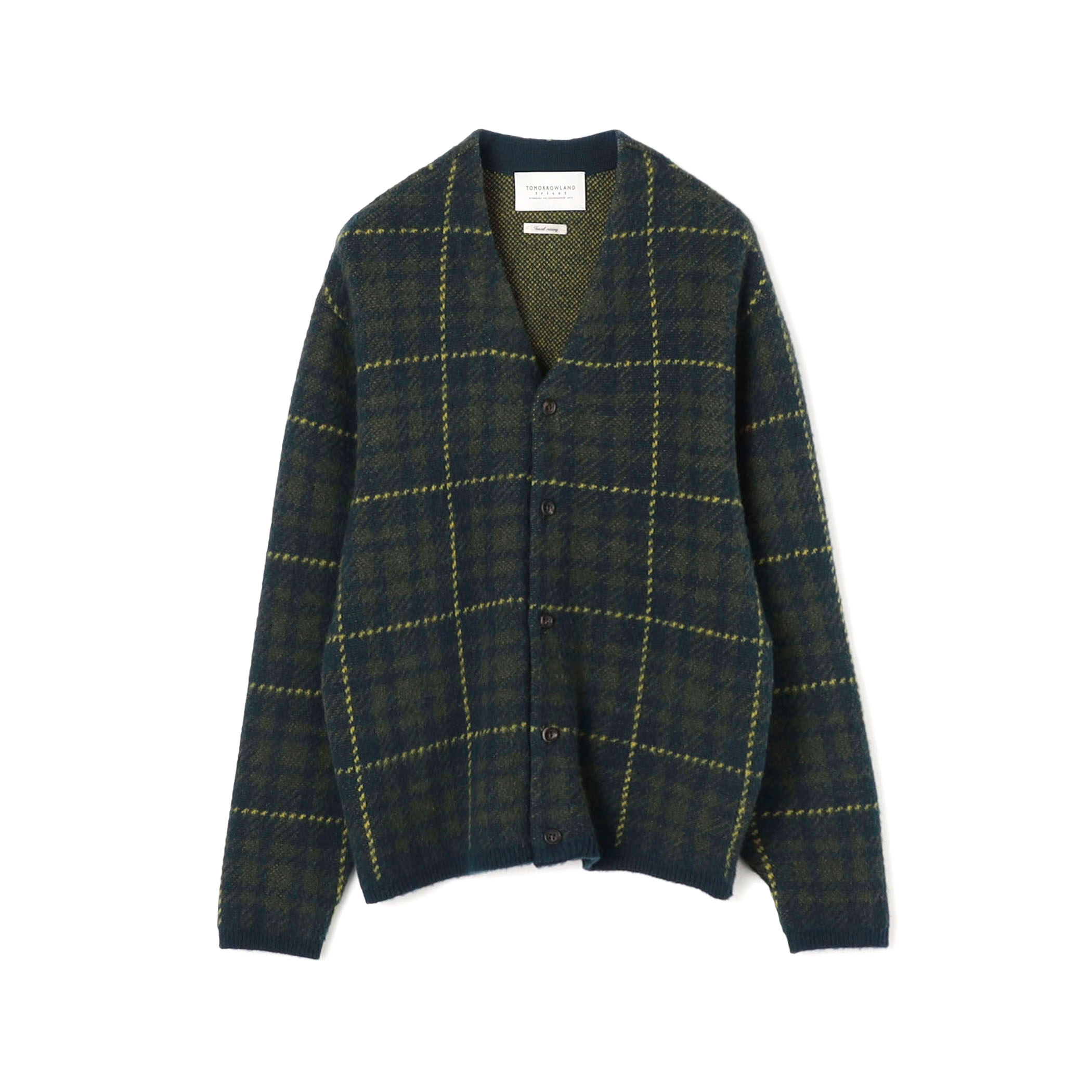 【WEB先行予約】TOMORROWLAND tricot メリノウール チーゼル起毛 タータンチェックカーディガン