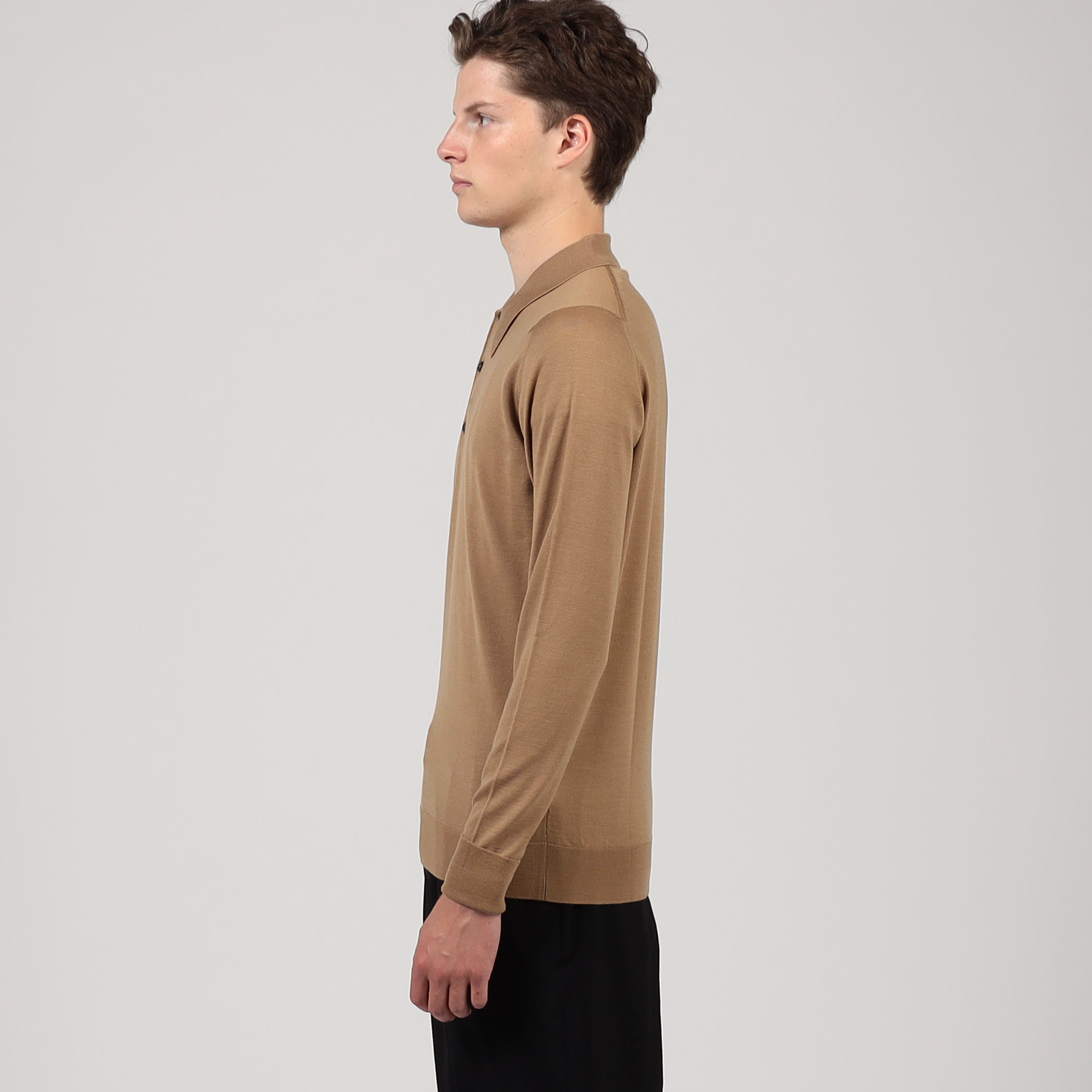 JOHN SMEDLEY 30G EASY FIT ウール ニットポロシャツ DORSET