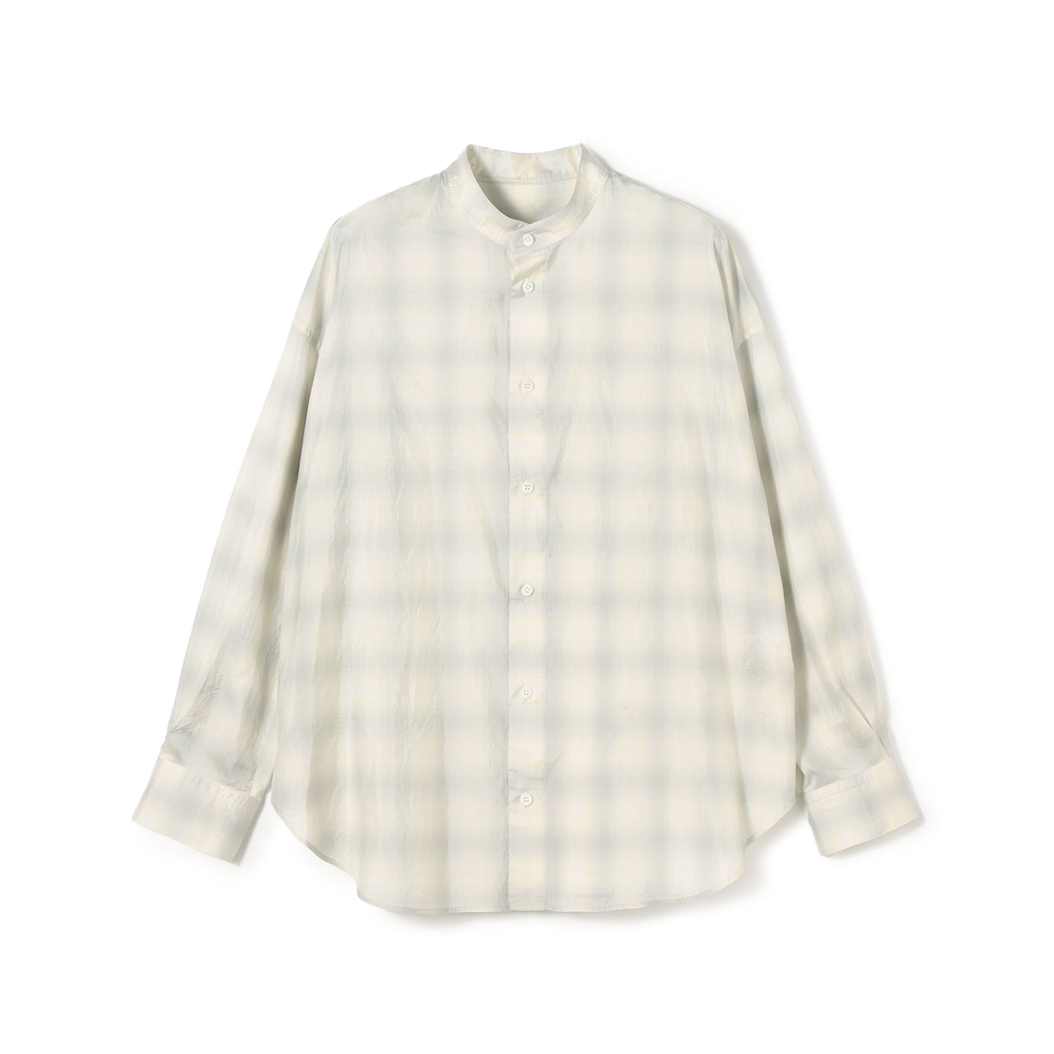 サンライズオンブレチェック スタンドカラーシャツ