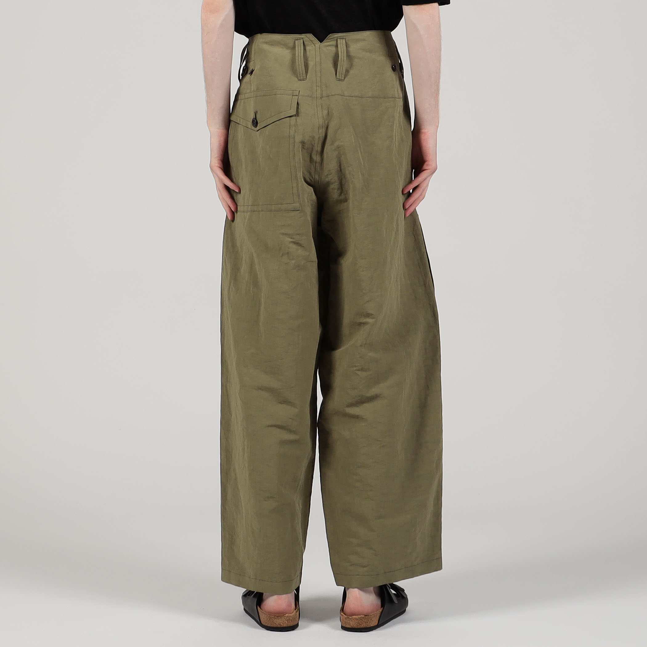 美品　ドゥロワー　コットンツイルスリムパンツ　グリーン　38 コットンツイルパンツ