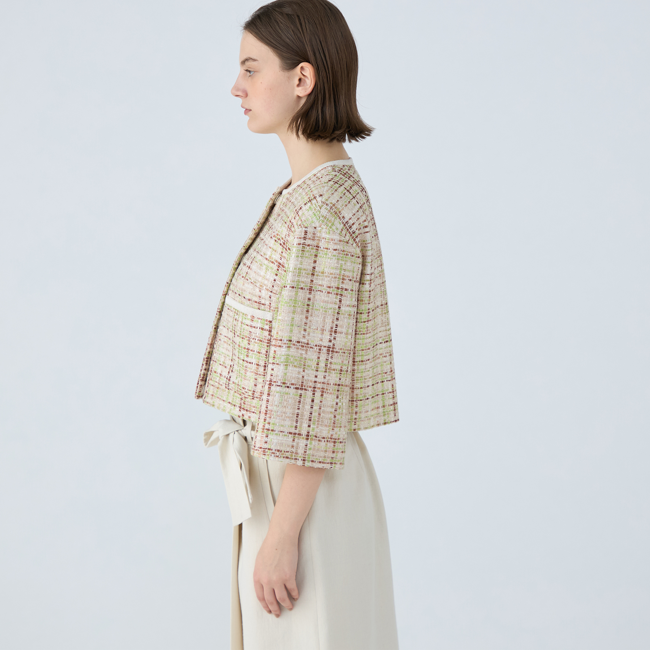 ballsey モザイクツイード ショートクルージャケット BALLSEY（ボールジィ）の「モザイクツイード ショートクルー