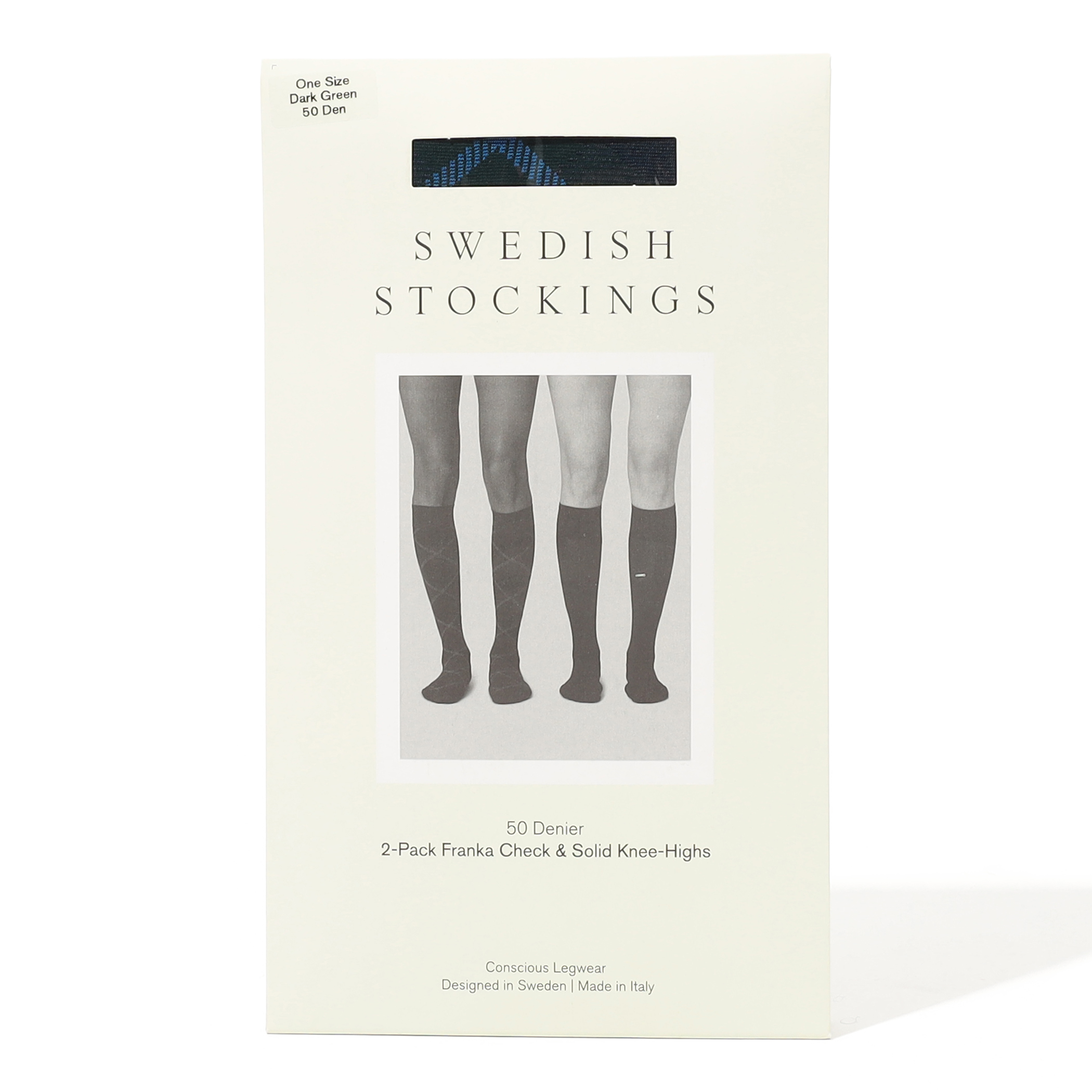 SWEDISH STOCKINGS 2-pack FRANKA Check&Solid Knee-Highs