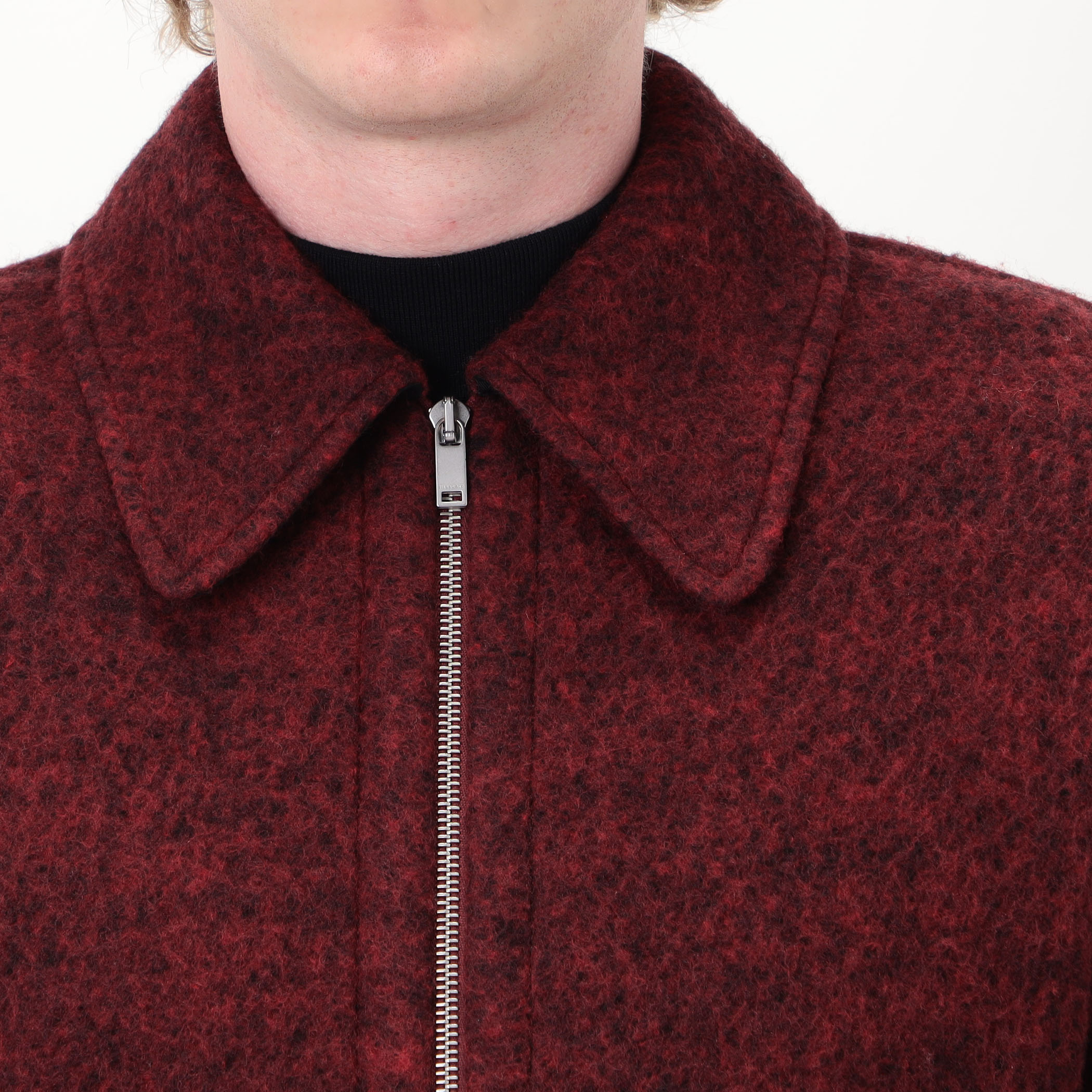 JIL SANDER FELTED WOOL MELANGE ジップアップシャツブルゾン