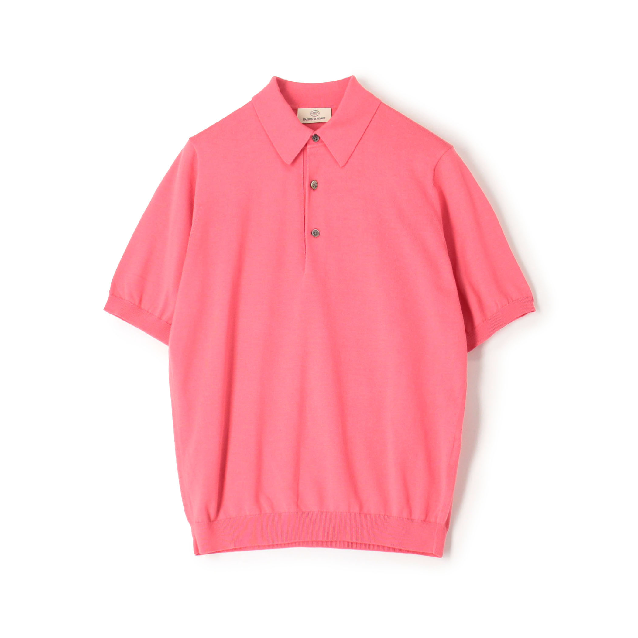 シルクコットン ニットポロシャツ