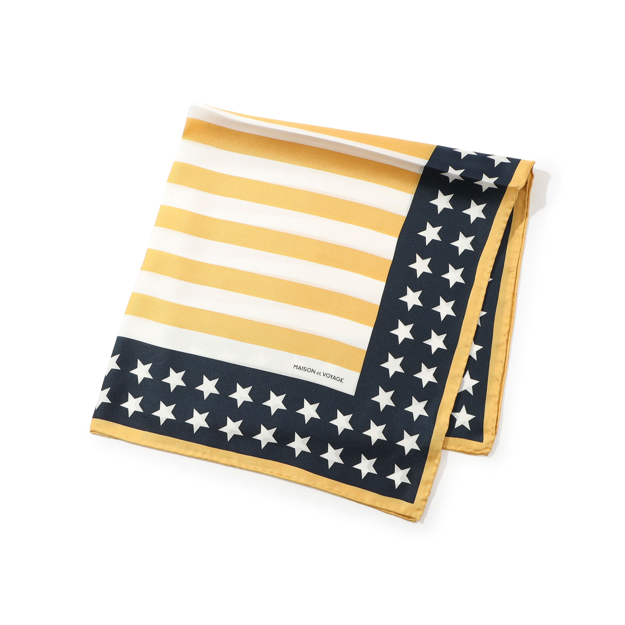 MAISON et VOYAGE シルクツイル スターフラッグモチーフ スカーフ
