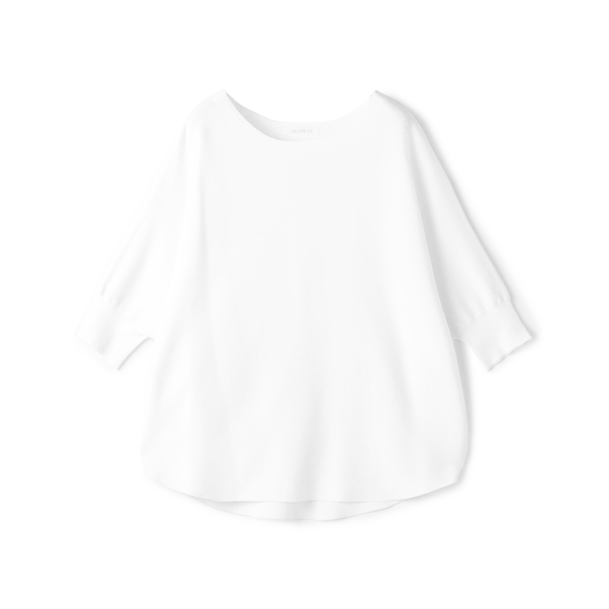 クレープガーター ドルマンハーフスリーブ プルオーバー