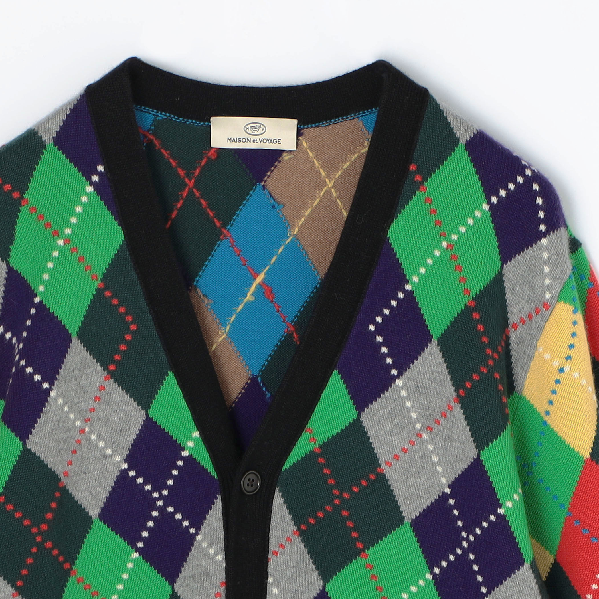 カシミヤ アーガイル Vネックカーディガン｜トゥモローランド 公式通販