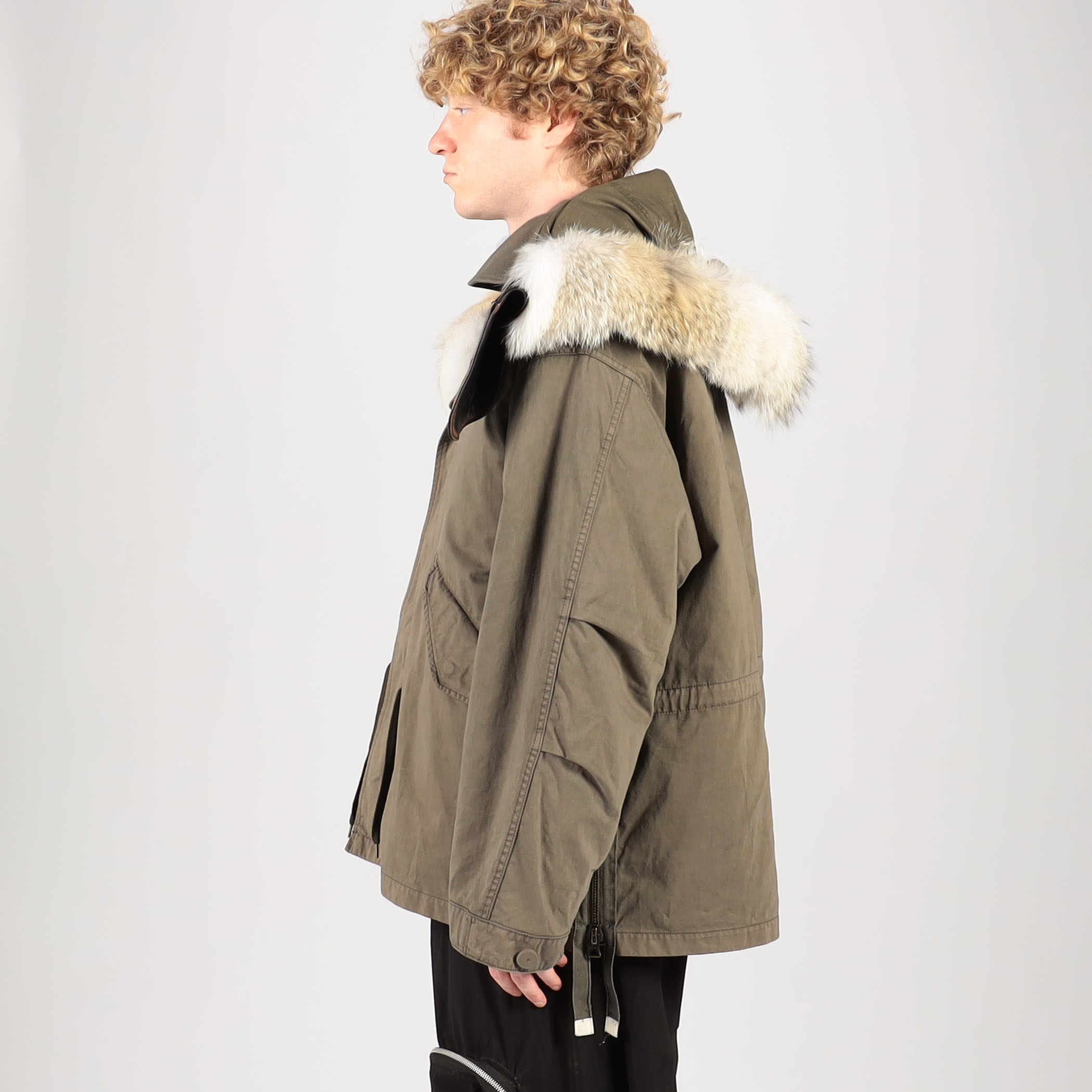 キミノリモリシタ kiminori morishitaモッズコート リアルファー kiminori morishita Garment dyed st mods with fur liner
