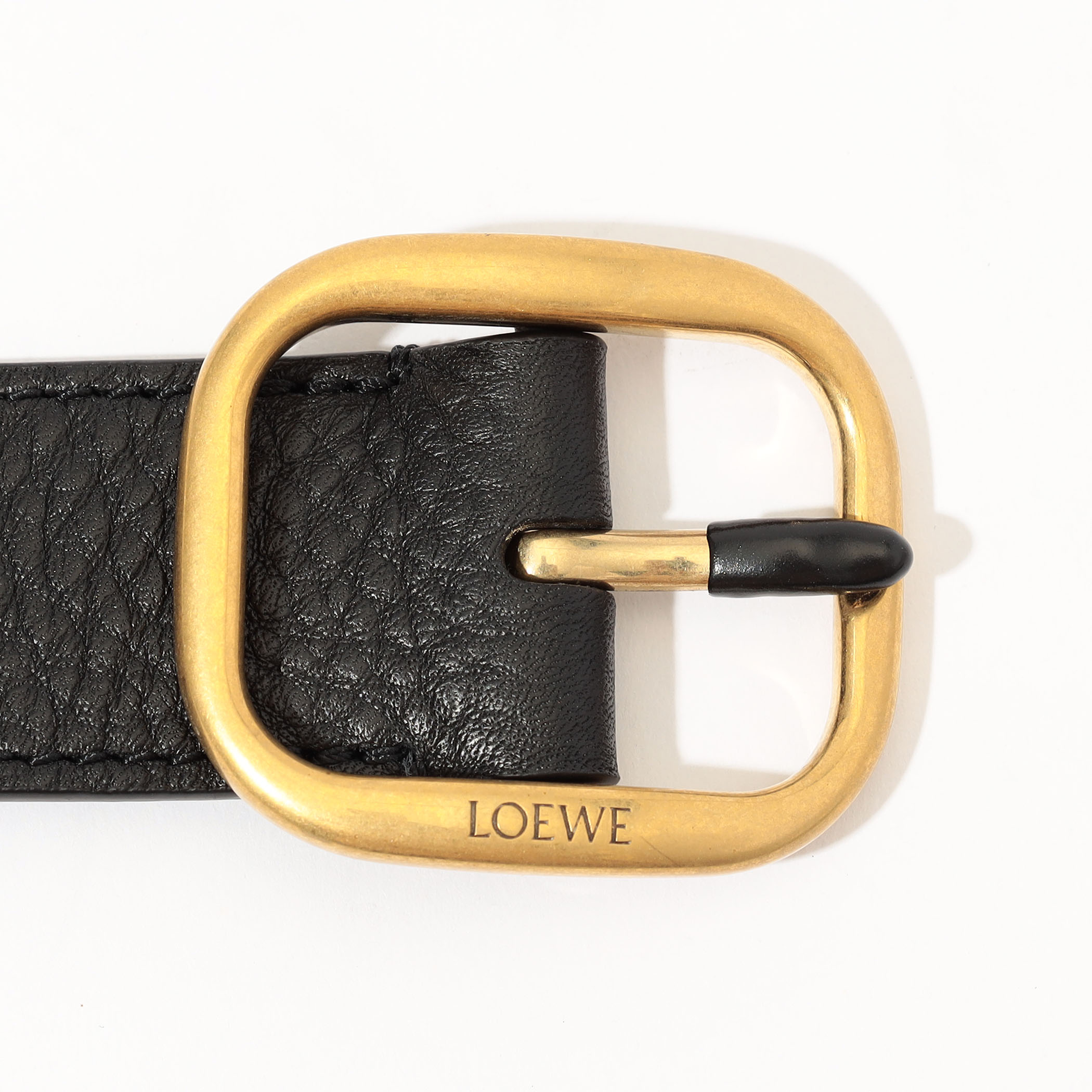 ◆完売前に◆【LOEWE】ラウンド レザーベルト ラウンド ソフト ベルト（クラシックカーフ） ブラック - LOEWE