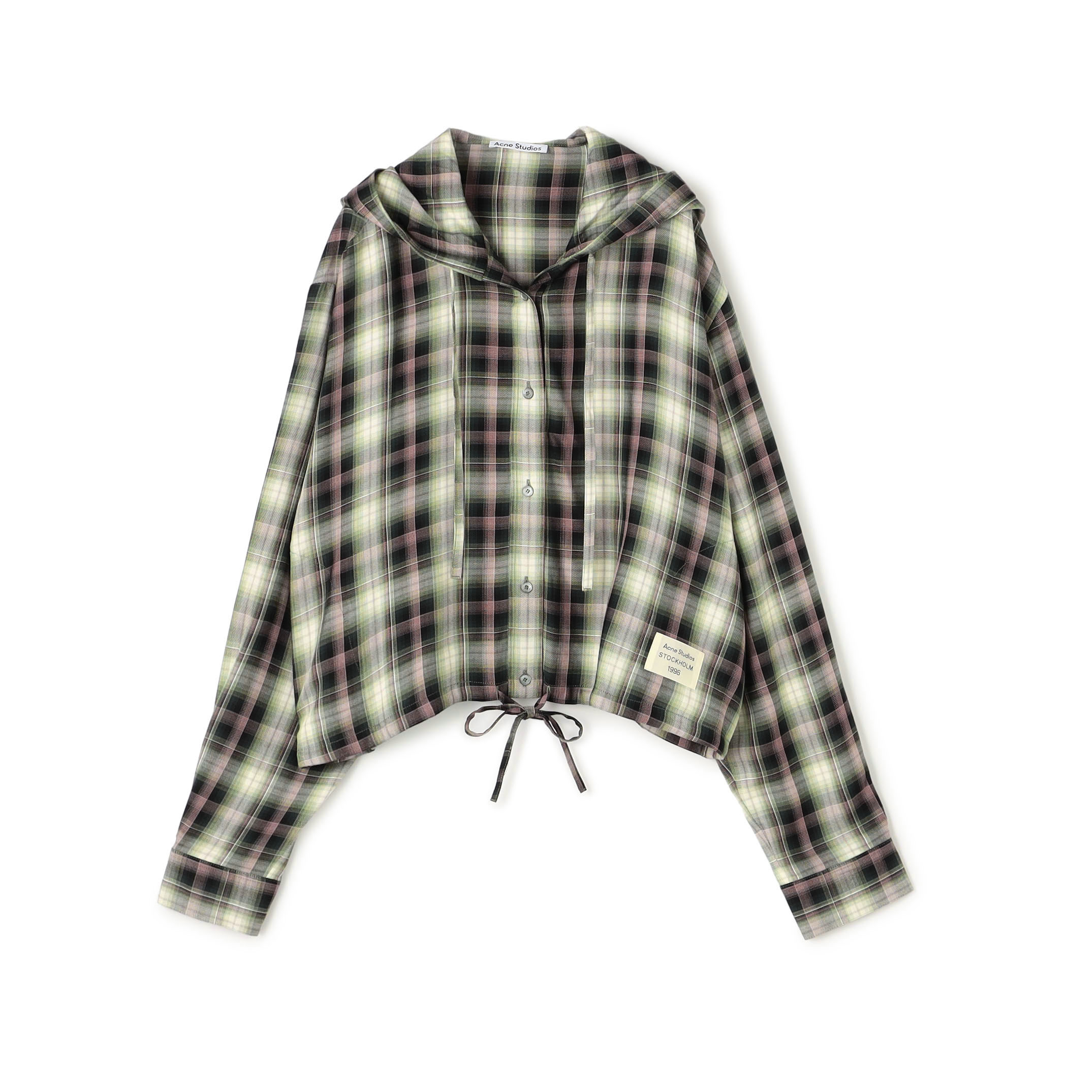 Acne Studios チェック フーデッドオーバーシャツ