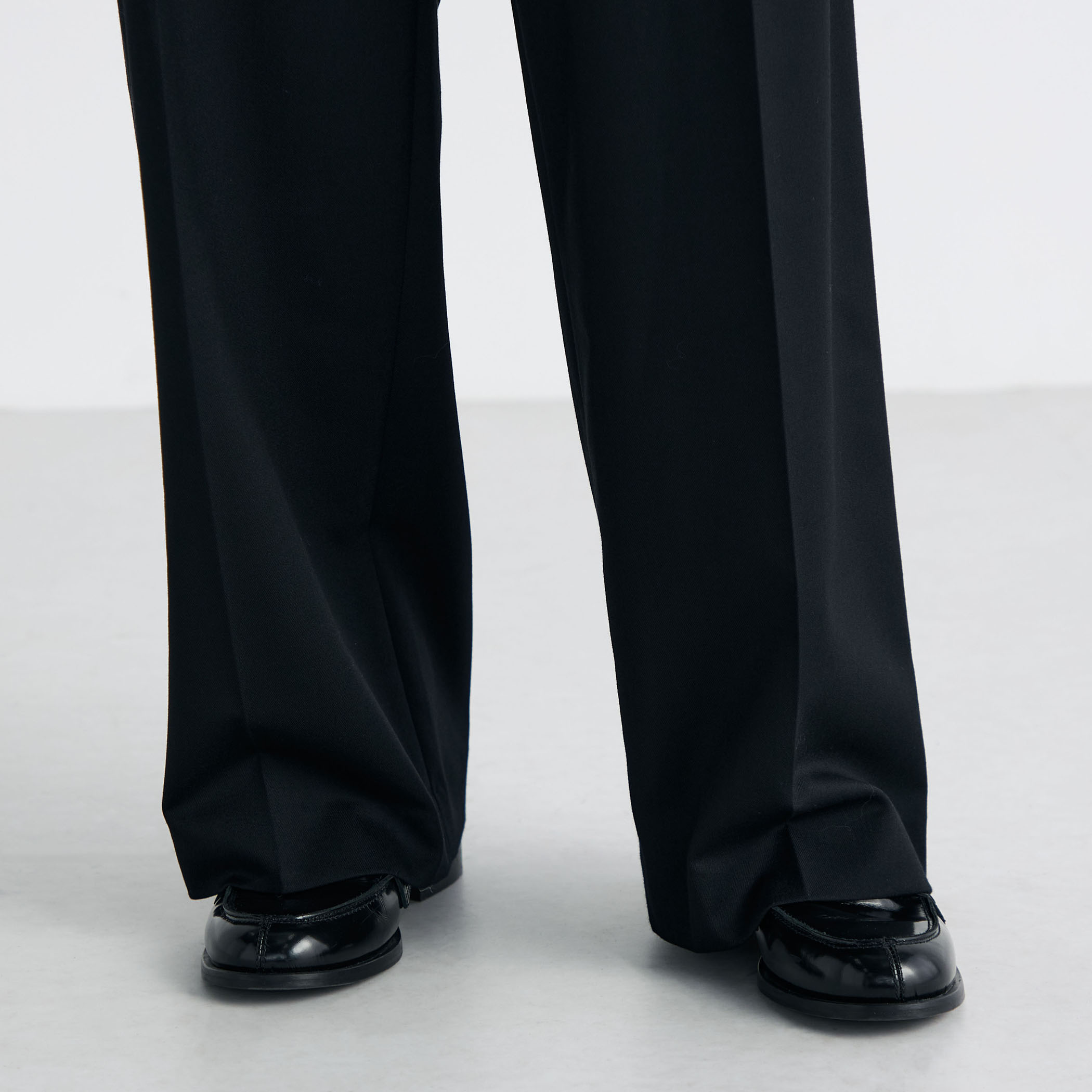 Super160's ウールツイル 2タックワイドスラックス