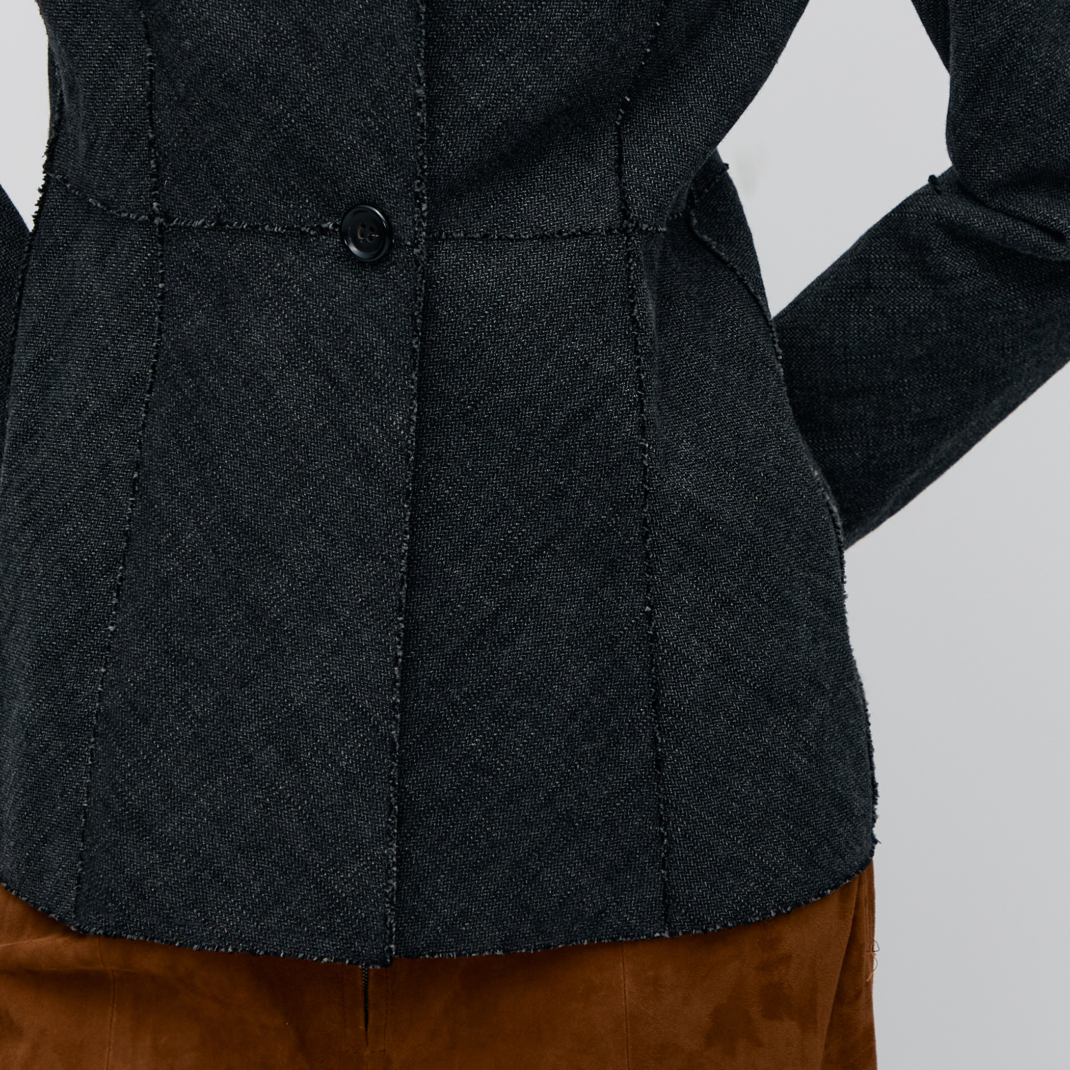 ヘリンボーンツイード ノーカラージャケット｜トゥモローランド 公式通販