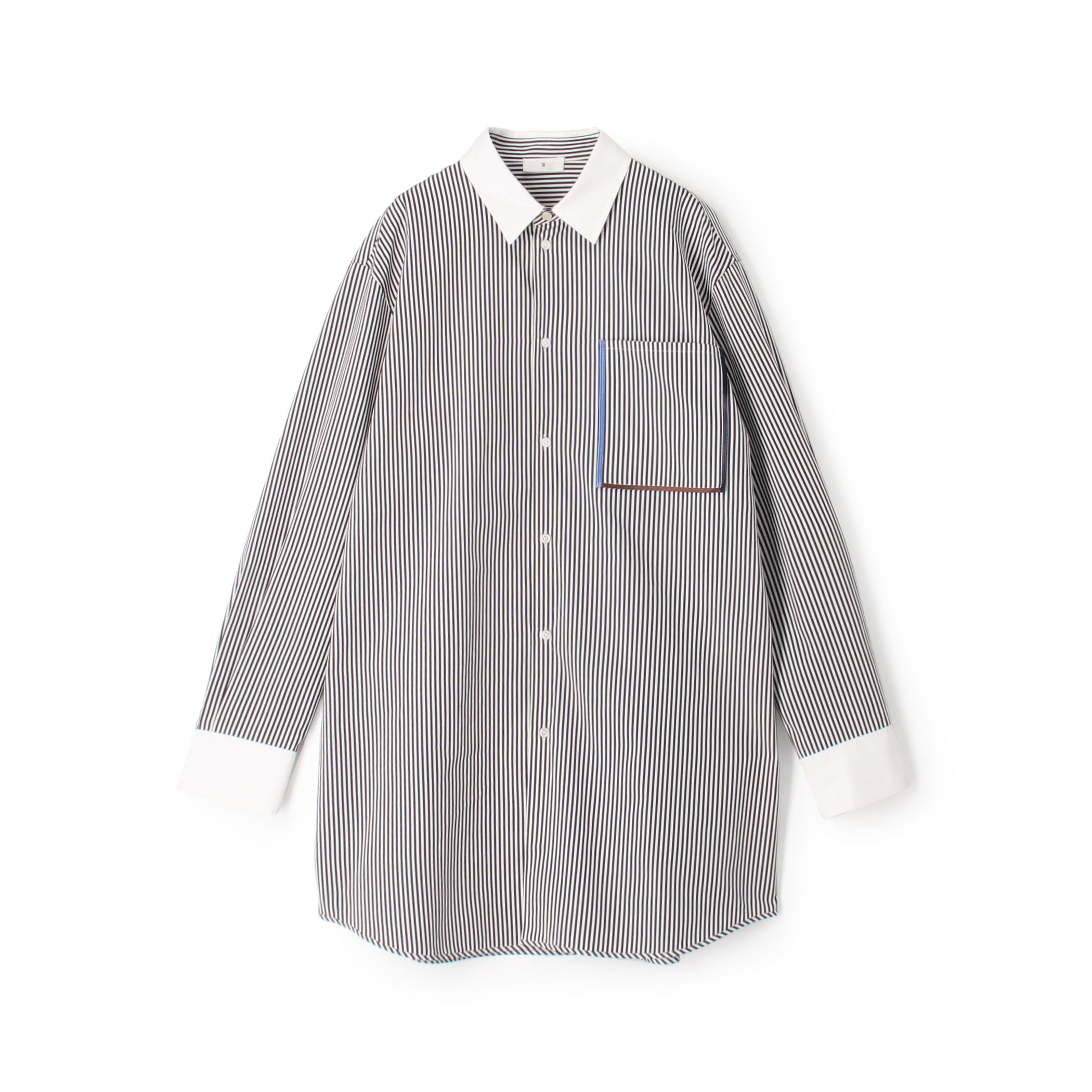 コットン ストライプロングシャツ