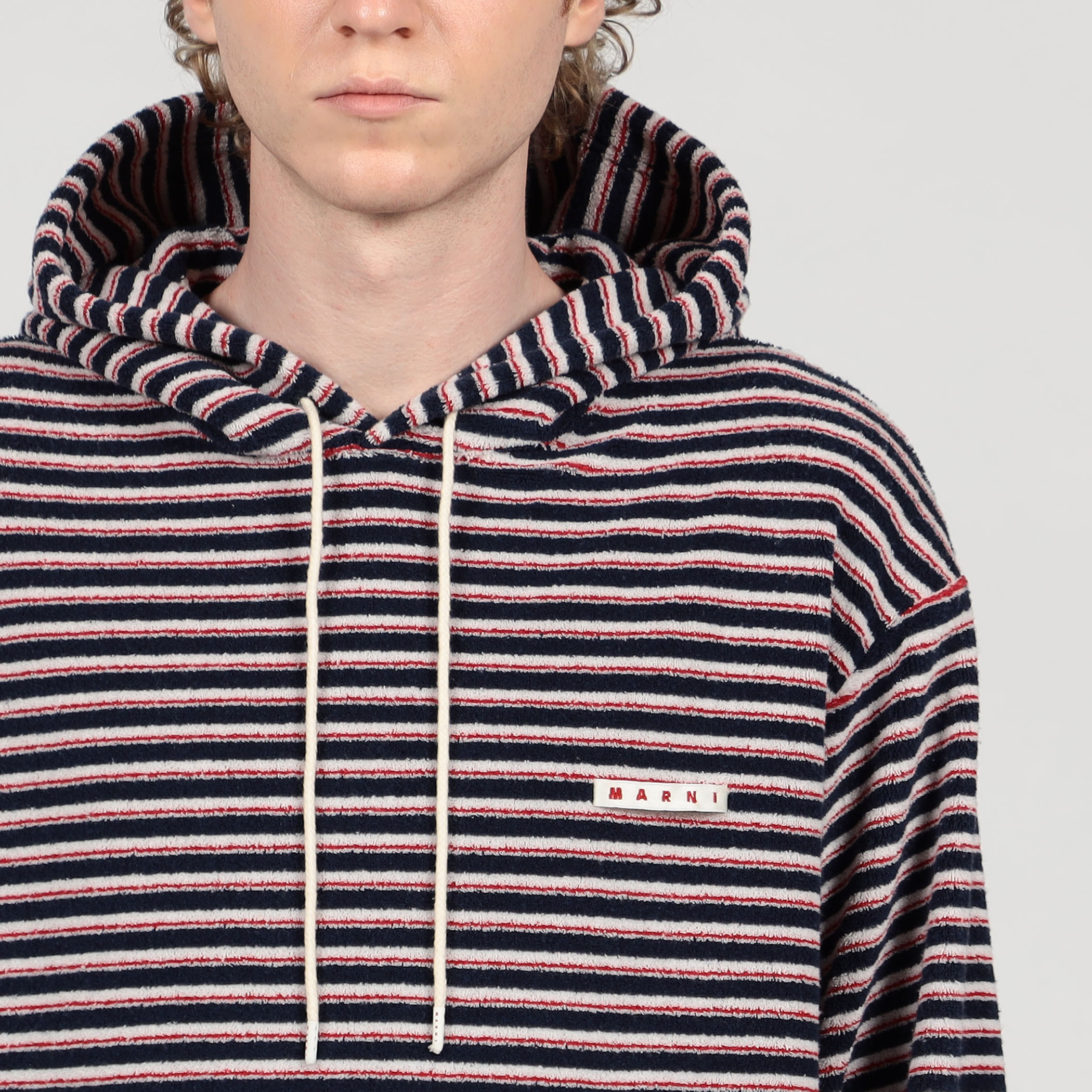 【関税込み】Marni ピンク ボーダー フーディ Marniのピンク ボーダー フーディがセール中