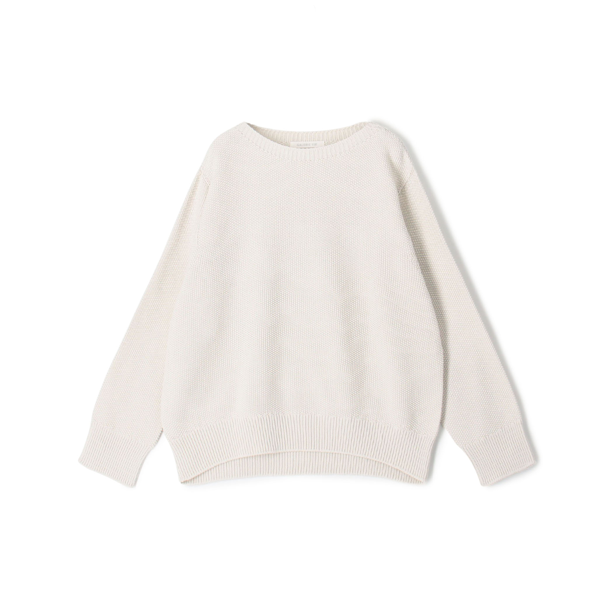 コットンカノコ ボートネックプルオーバー