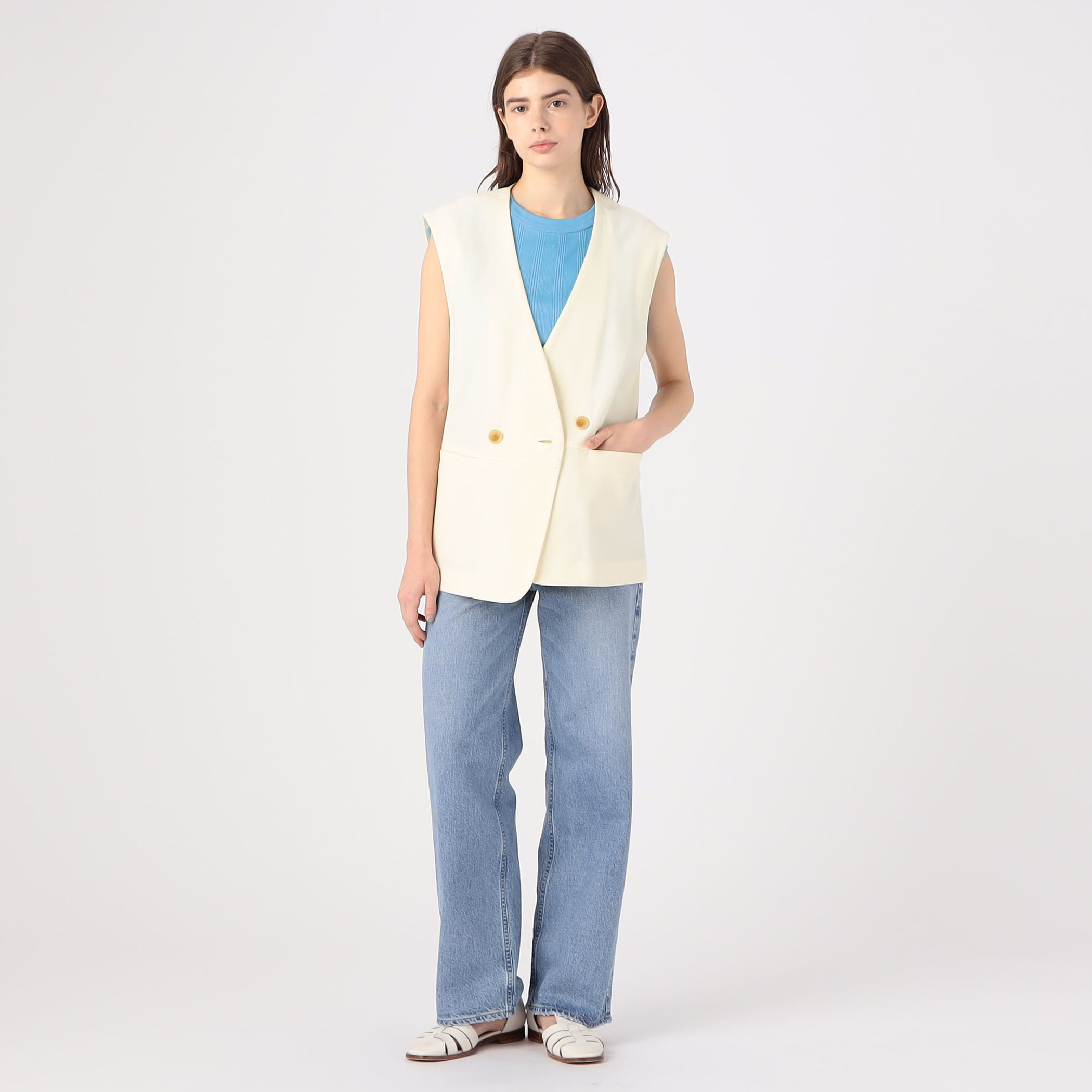 MACPHEE◆ジレベスト/36/コットン/イエロー/12-07-41-07101 item3b48f3e0e1e411eeb2f50242ac