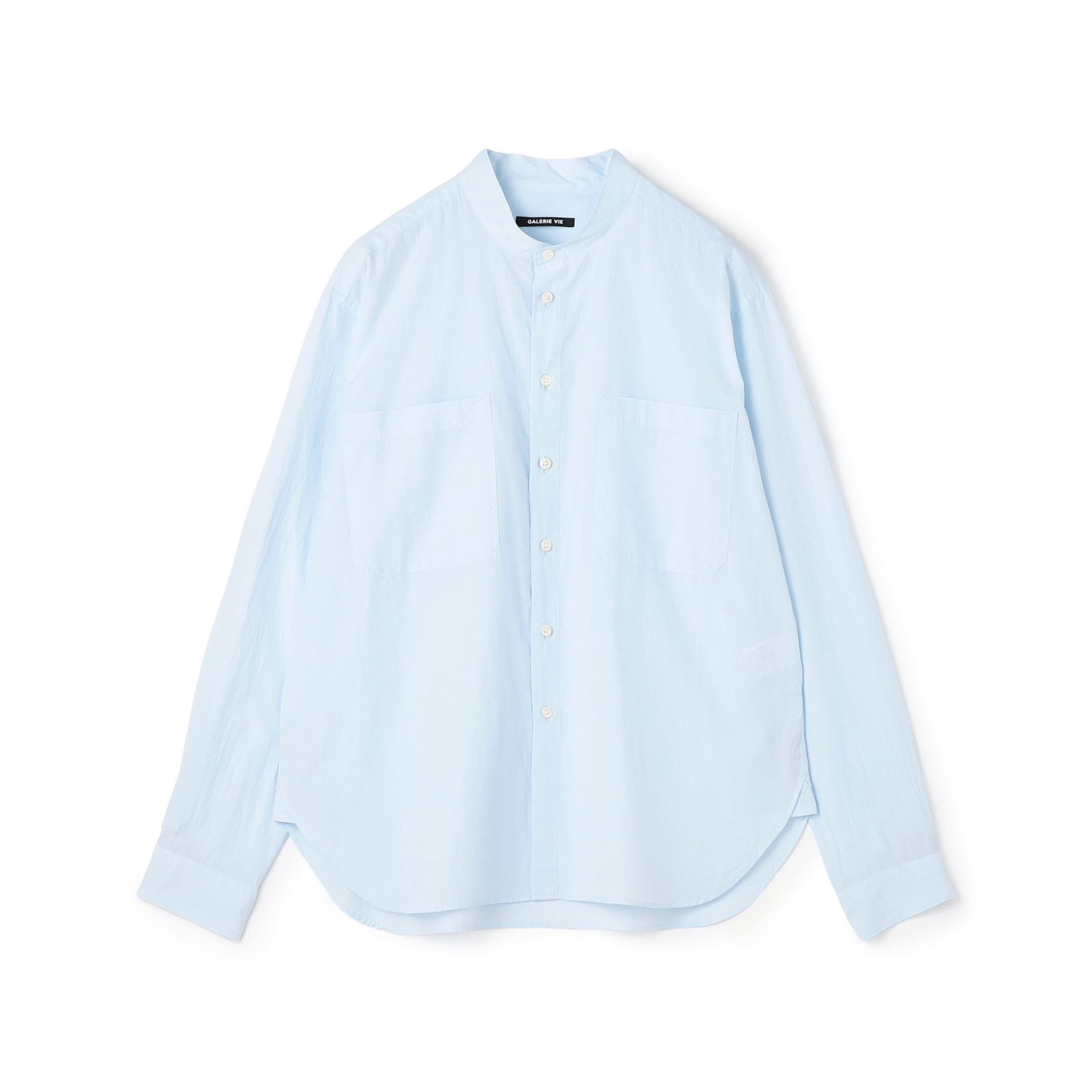 コットン バンドカラーシャツ