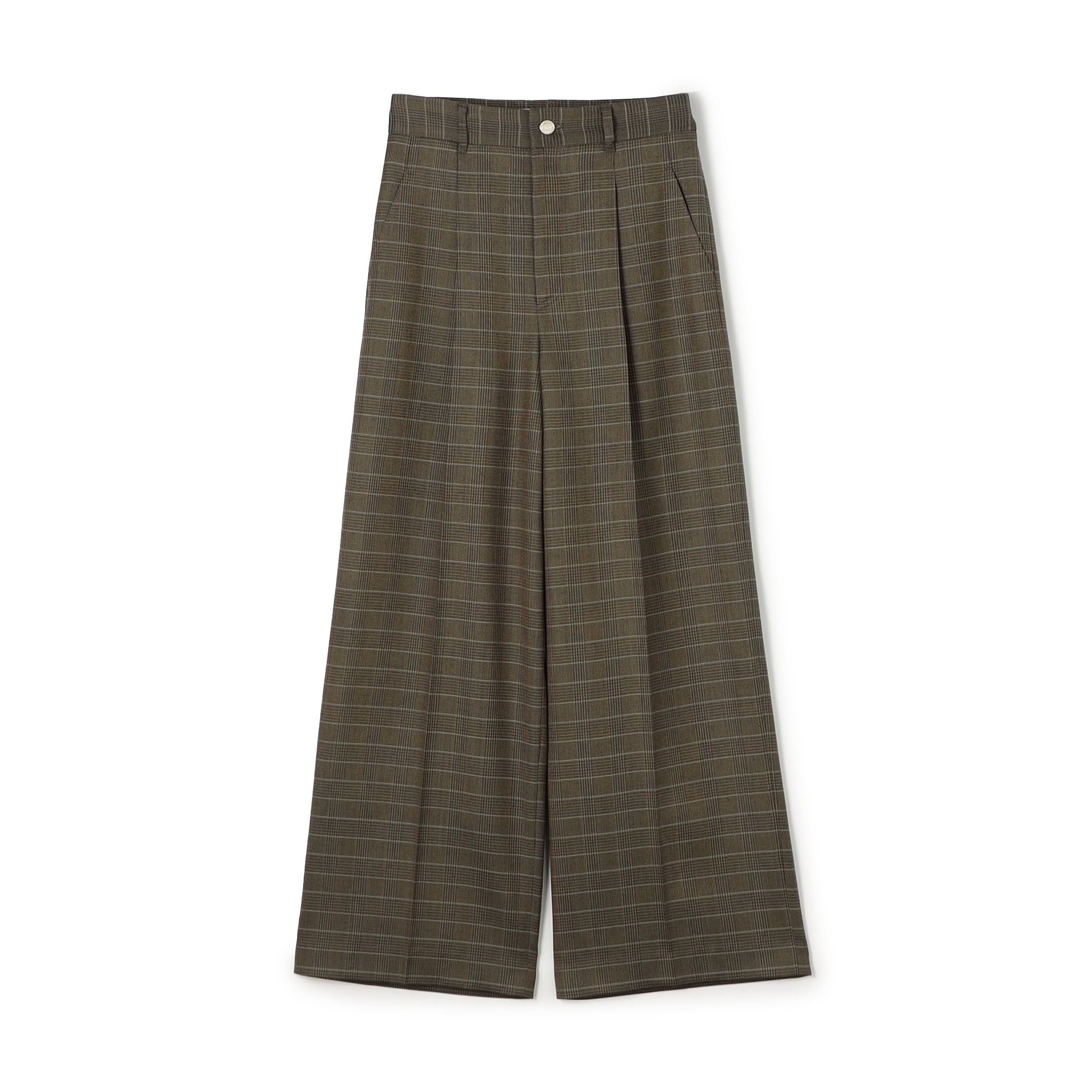■ウールナチュラルストレッチ タックストレートパンツ