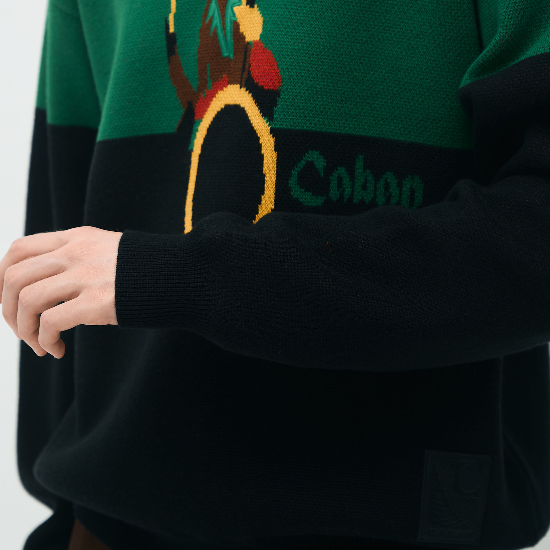 CABaN コットンカシミヤジャカード JAZZ DRUM クルーネックプル