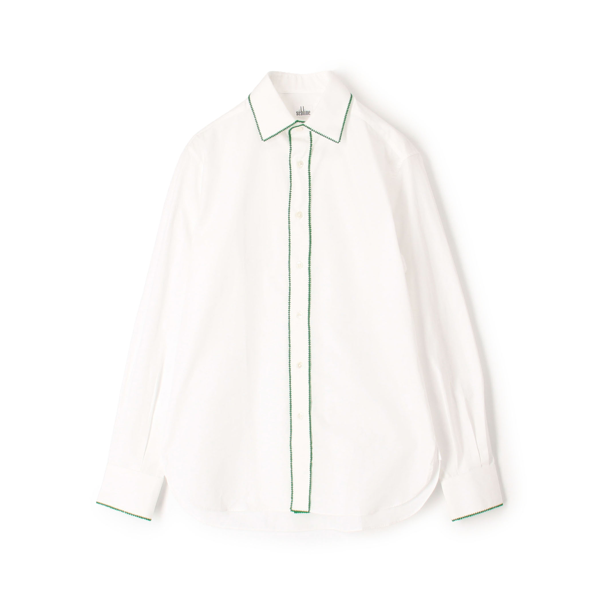 S&eacute;bline コットン パイピングシャツ