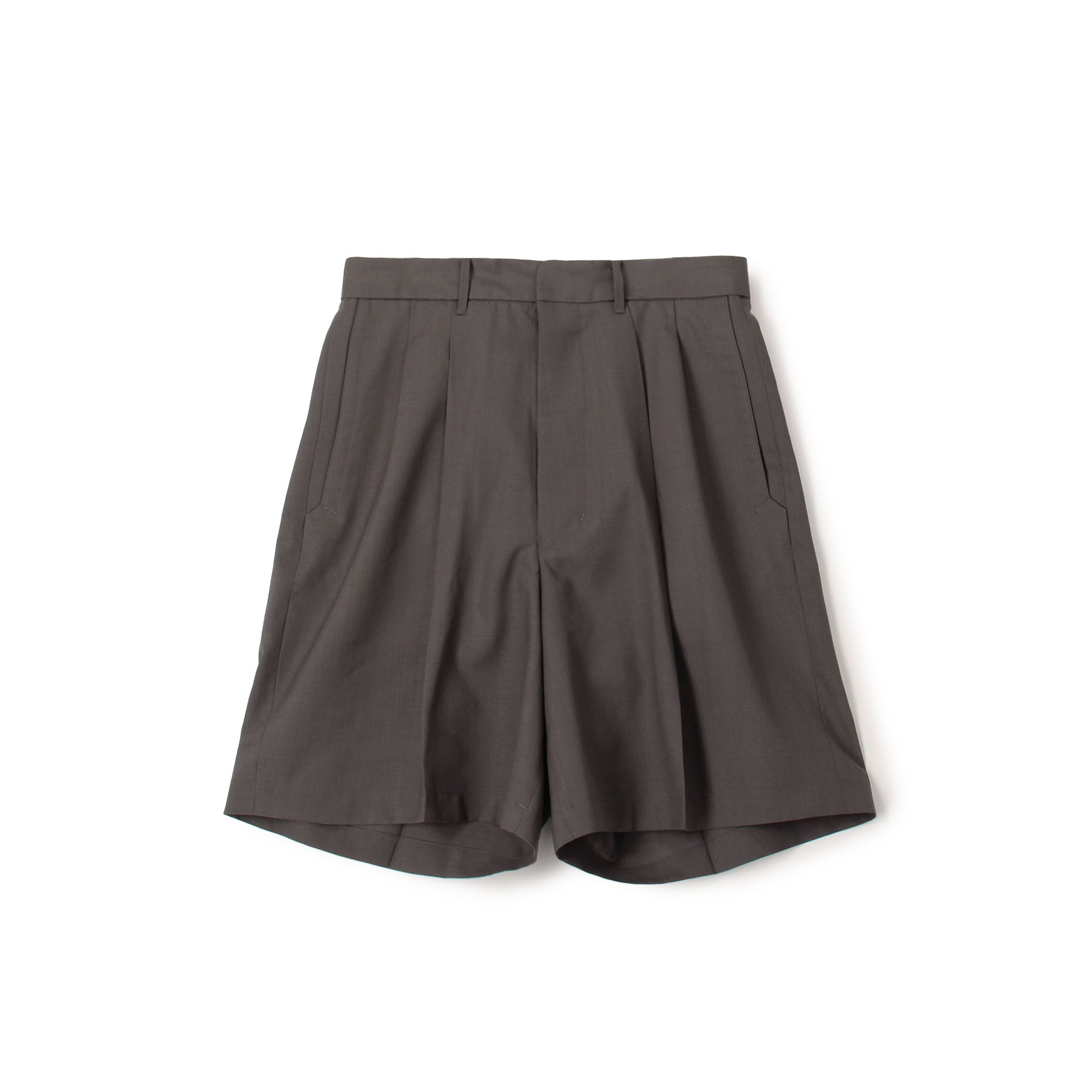 HAVERSACK ATTIRE ポリエステルウール タックショートパンツ