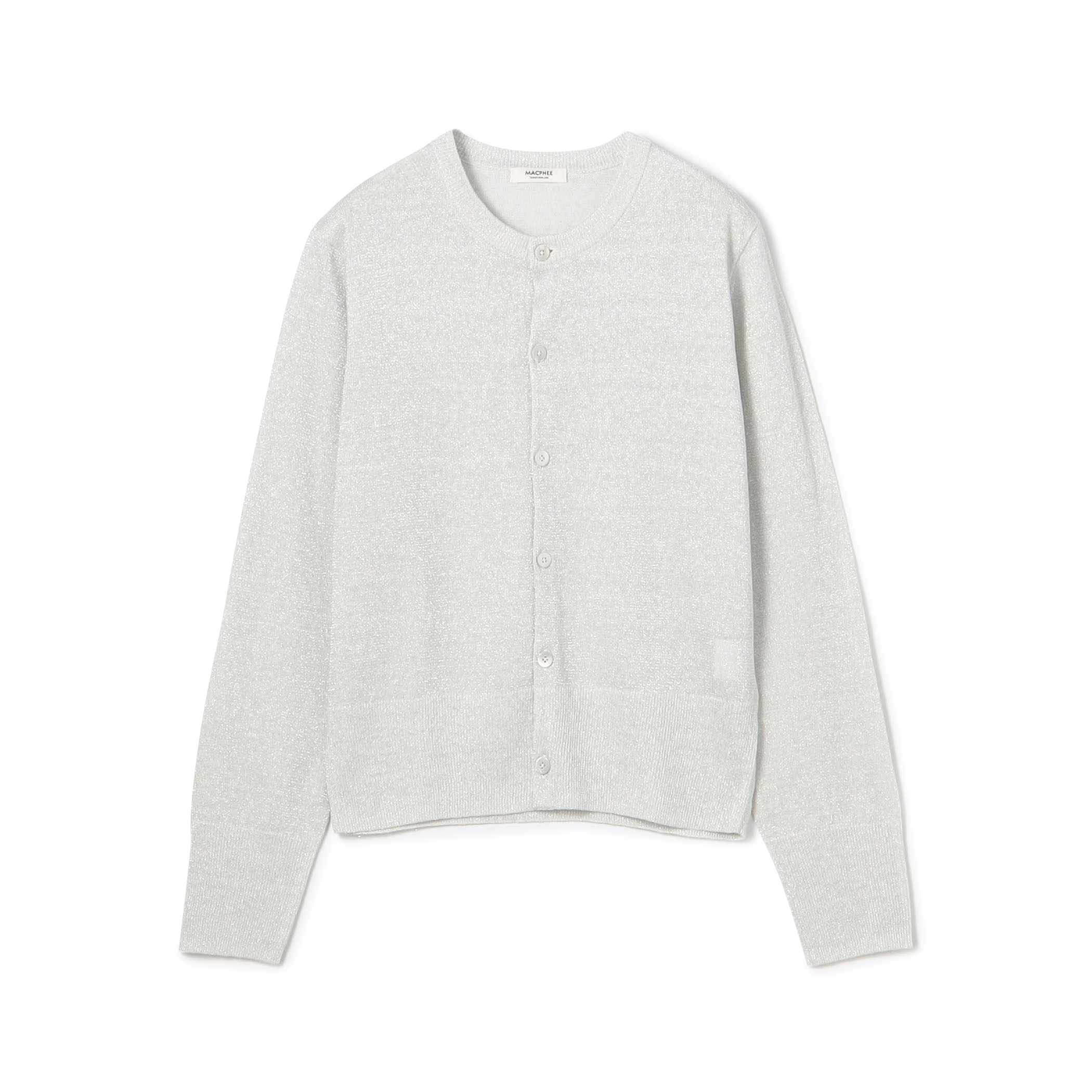 プレーンリネン クルーネックカーディガン