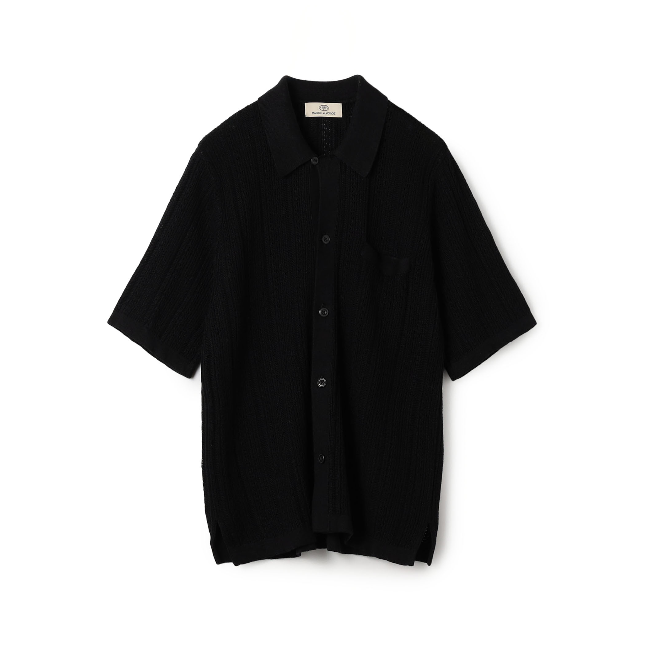 リネンコットンメッシュ ニットシャツ