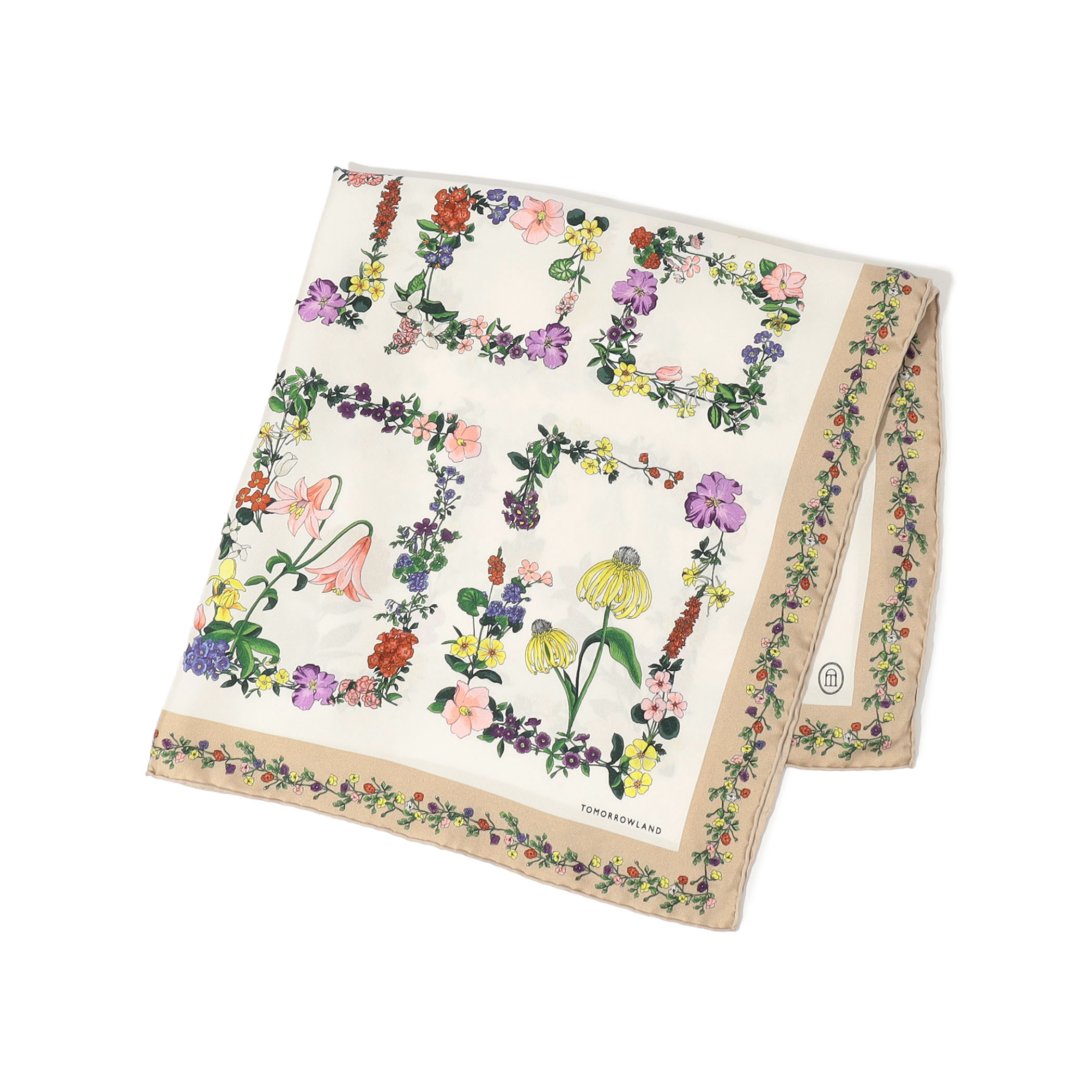 ATELIER TOMORROW FLOWER FLAME シルク スカーフ
