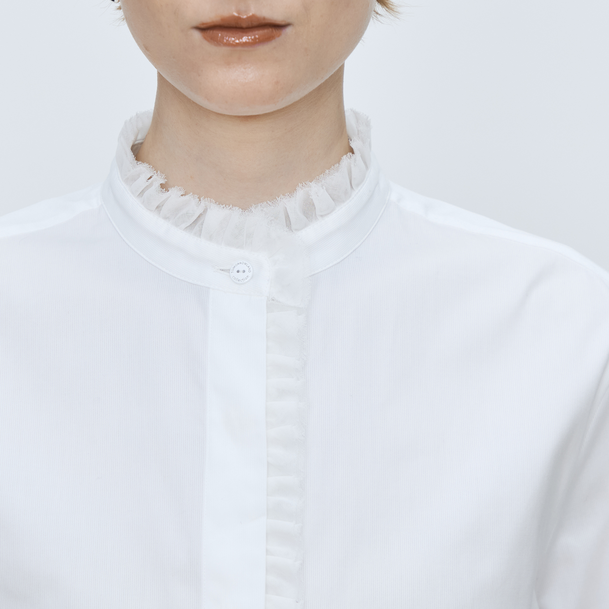 コットンピケ フリルカラーブラウス｜トゥモローランド 公式通販